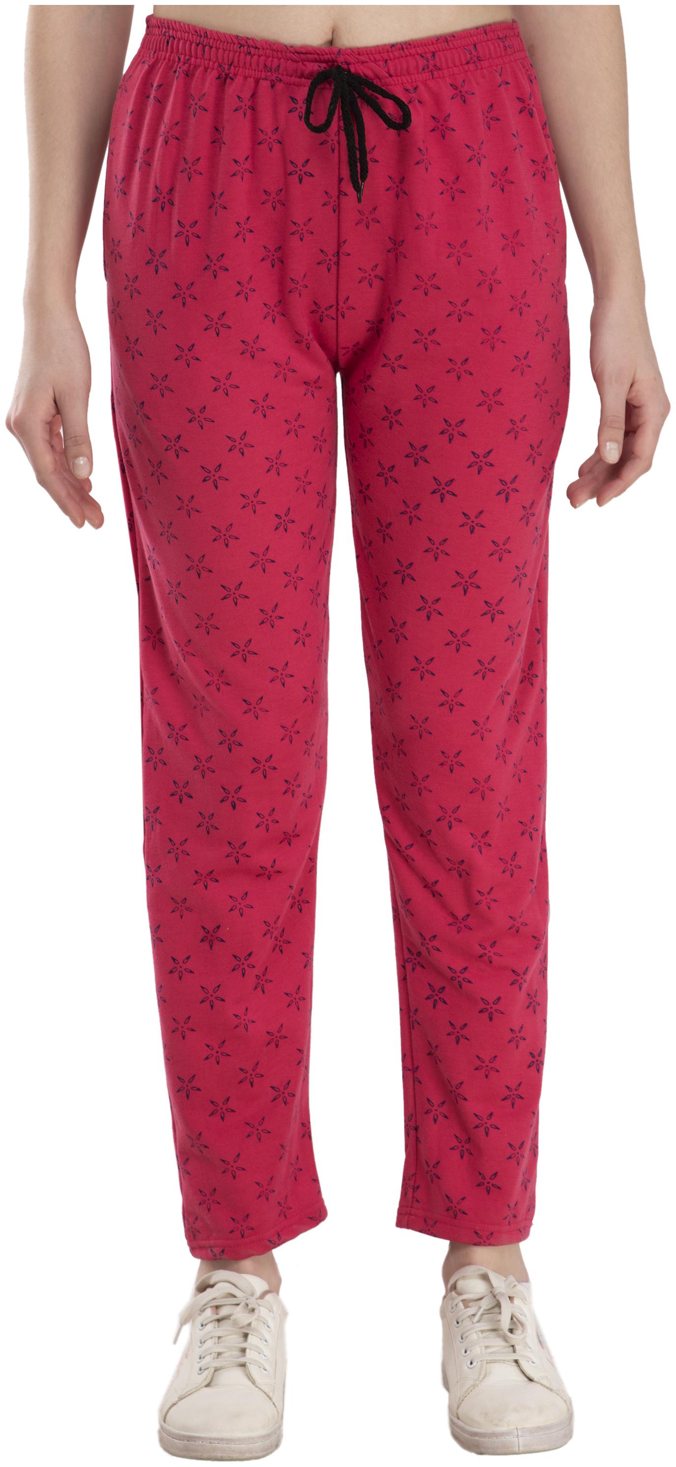 

Kavya Women Regular fit Fleece Printed Track pants - Pink