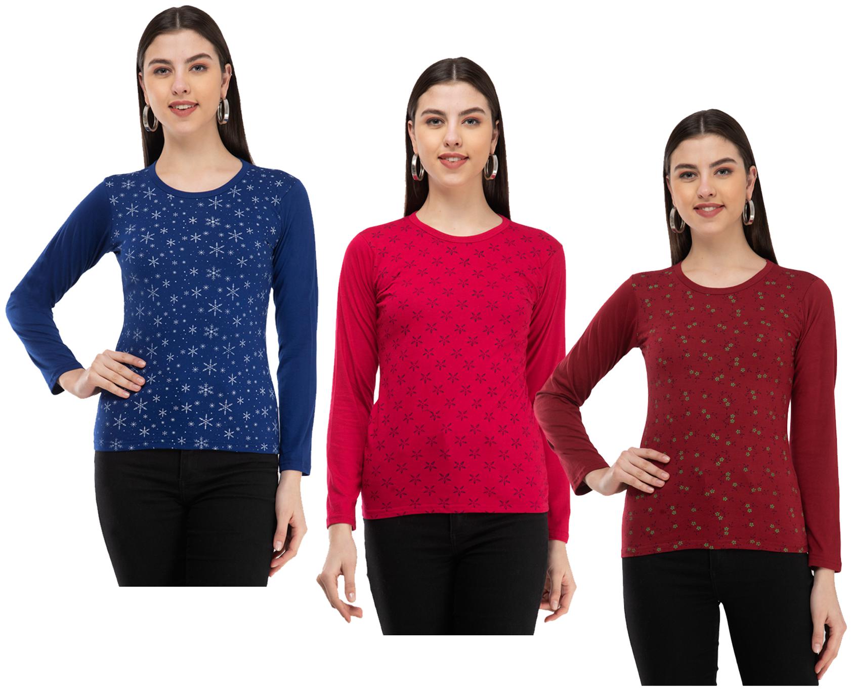

Kavya Women Multi Regular fit Round neck Cotton T shirt