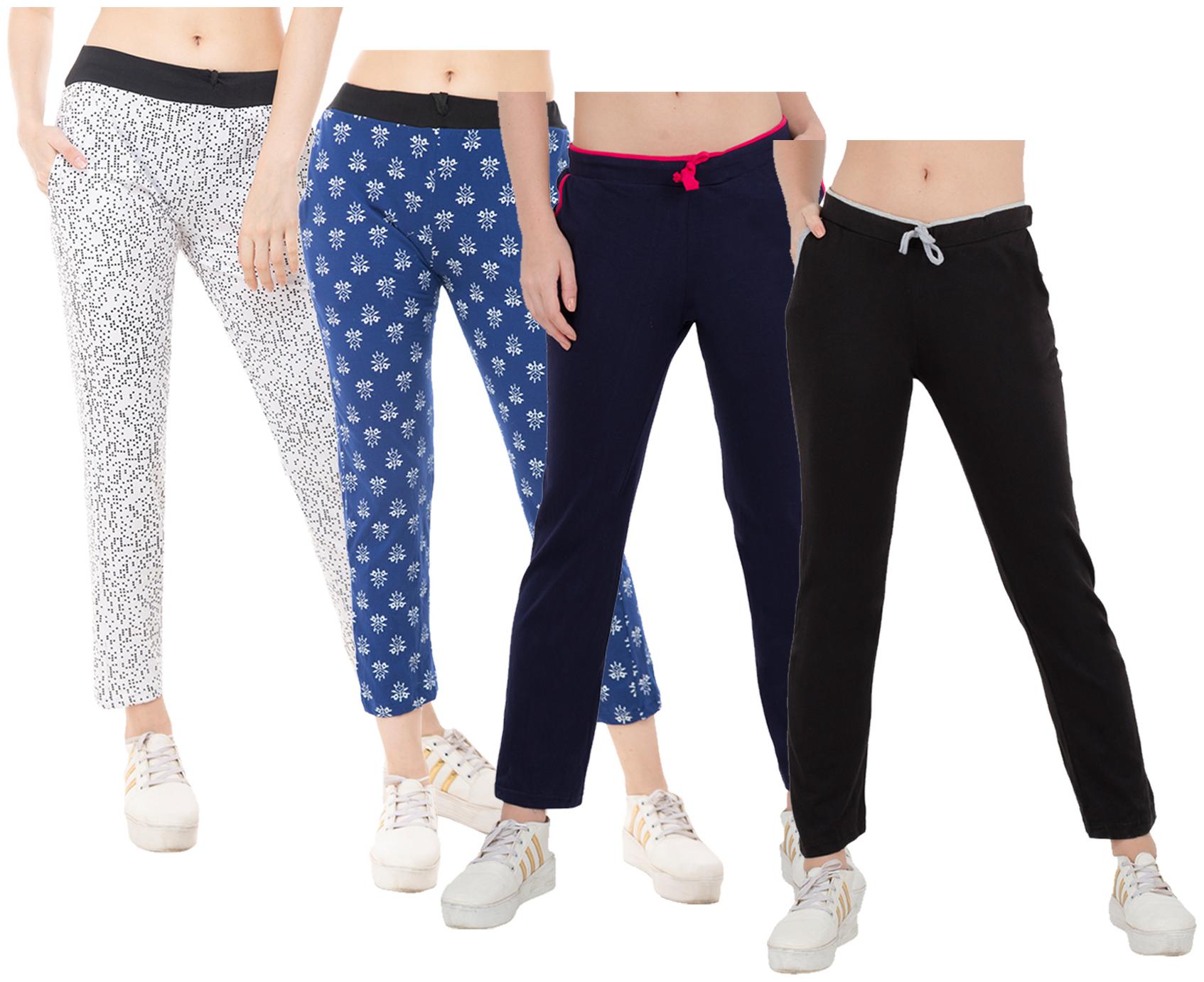 

Kavya Women Regular fit Cotton Solid Track pants - Multi