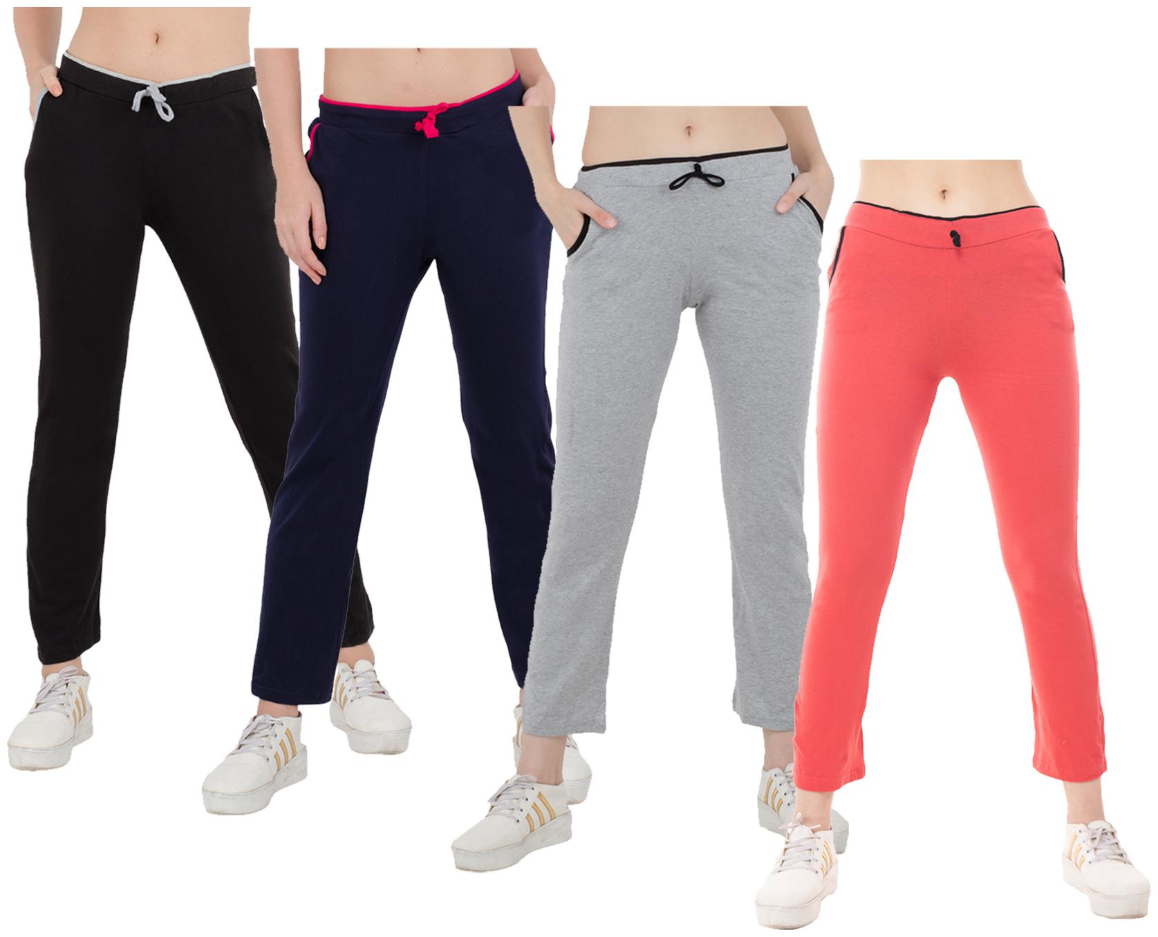 

Kavya Women Regular fit Cotton Solid Track pants - Multi