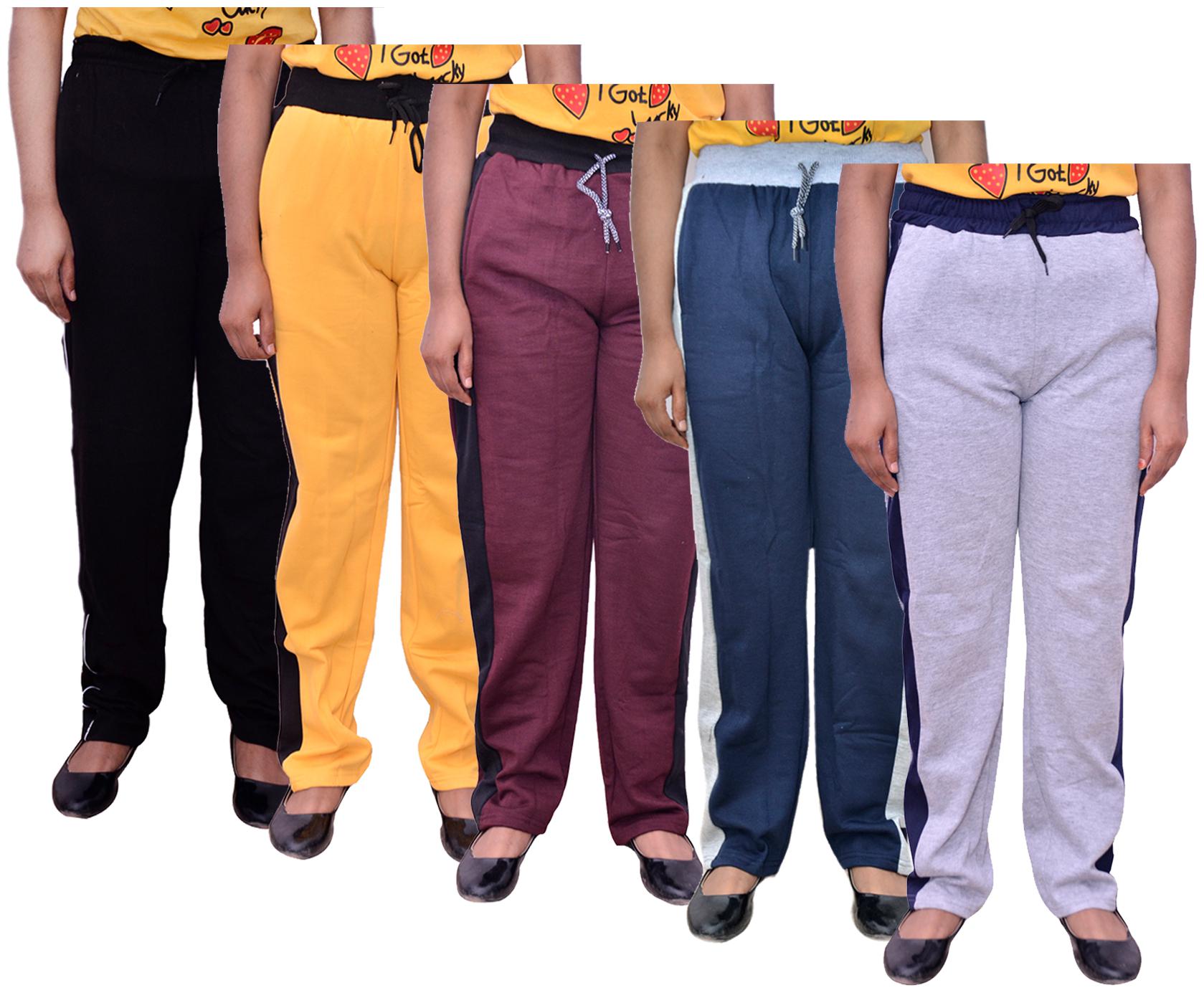 

Kavya Women Regular fit Cotton Solid Track pants - Multi