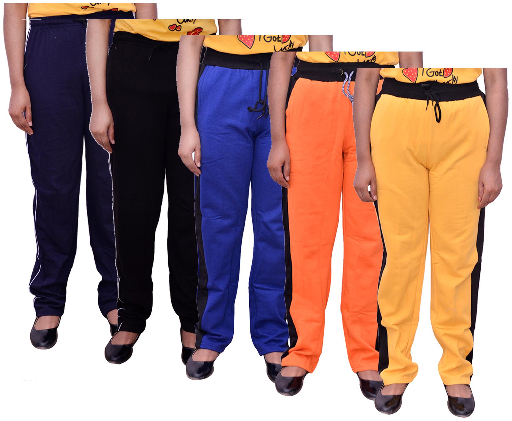 

Kavya Women Regular fit Cotton Solid Track pants - Multi