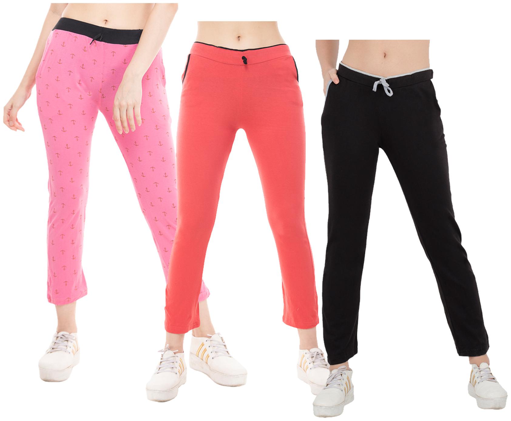 

Kavya Women Regular fit Cotton Solid Track pants - Multi