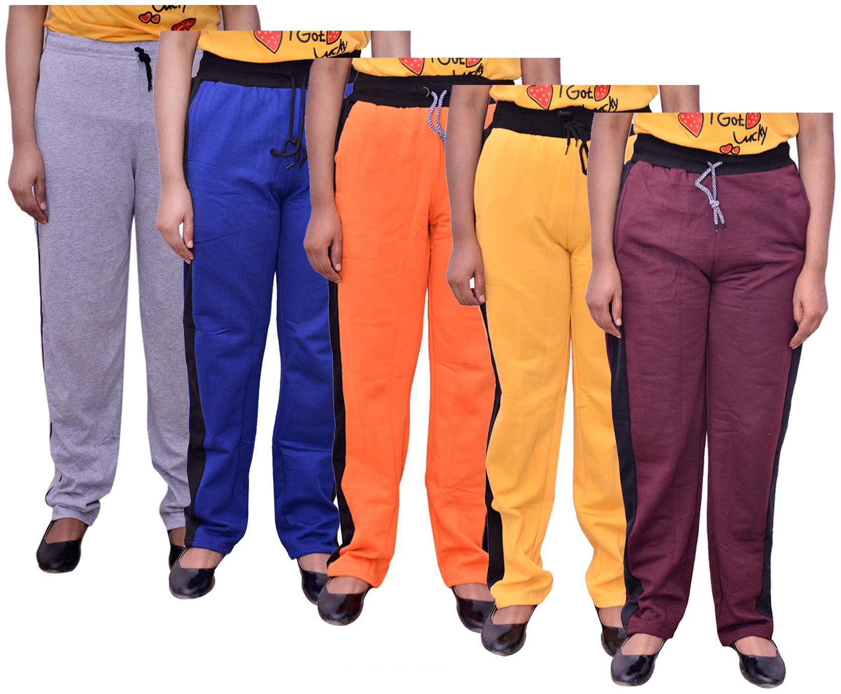 

Kavya Women Regular fit Cotton Solid Track pants - Multi