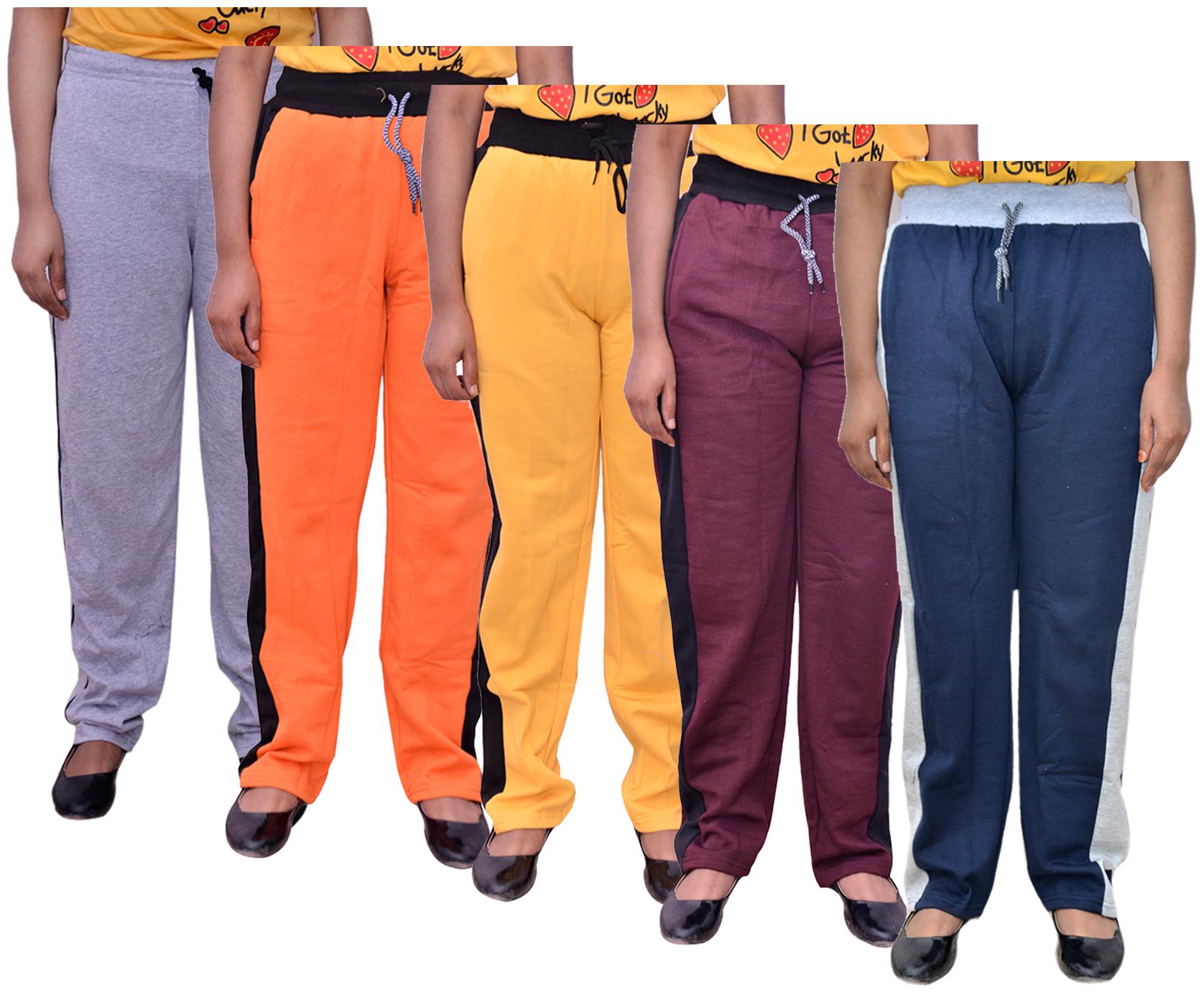 

Kavya Women Regular fit Cotton Solid Track pants - Multi