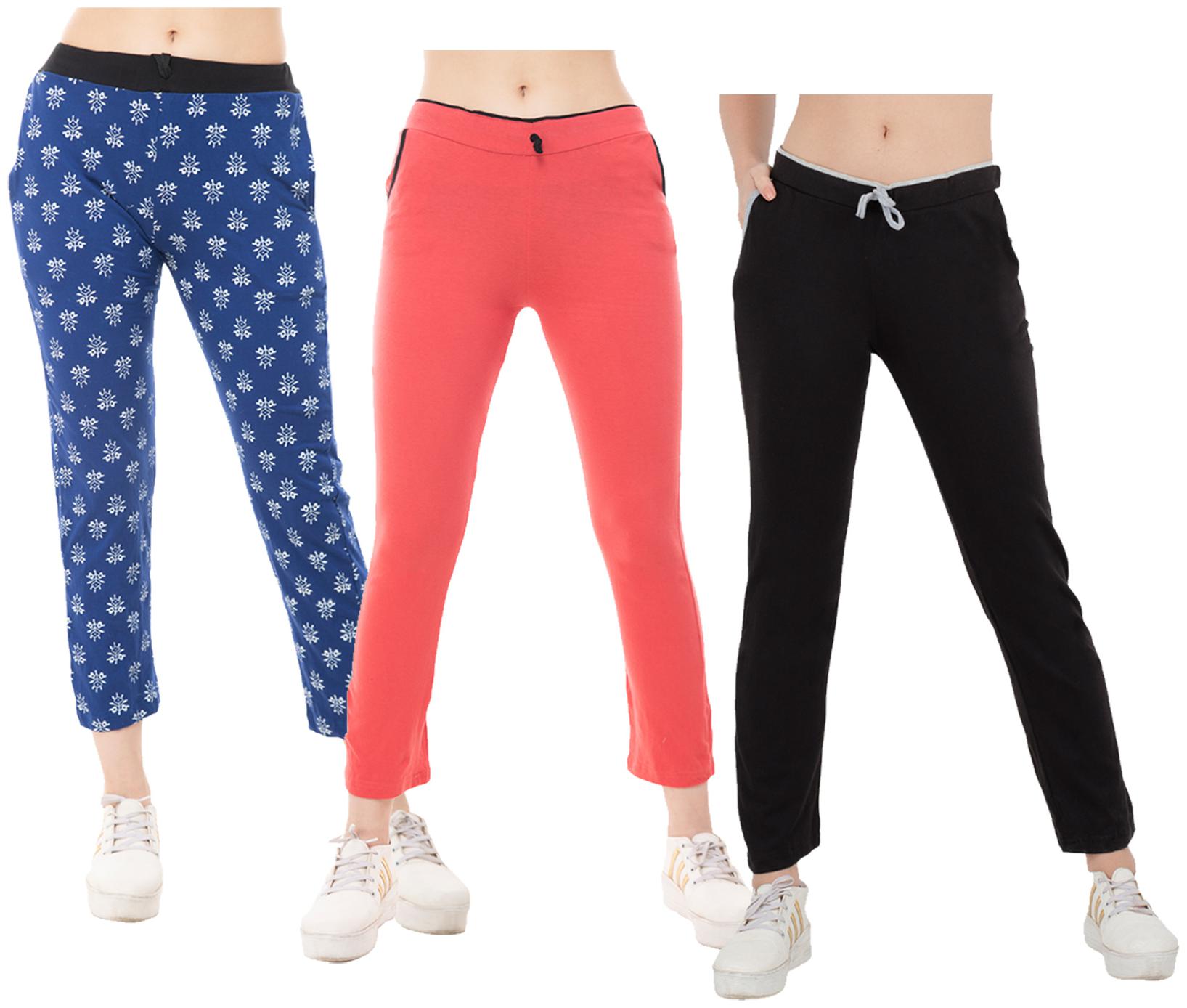 

Kavya Women Regular fit Cotton Solid Track pants - Multi