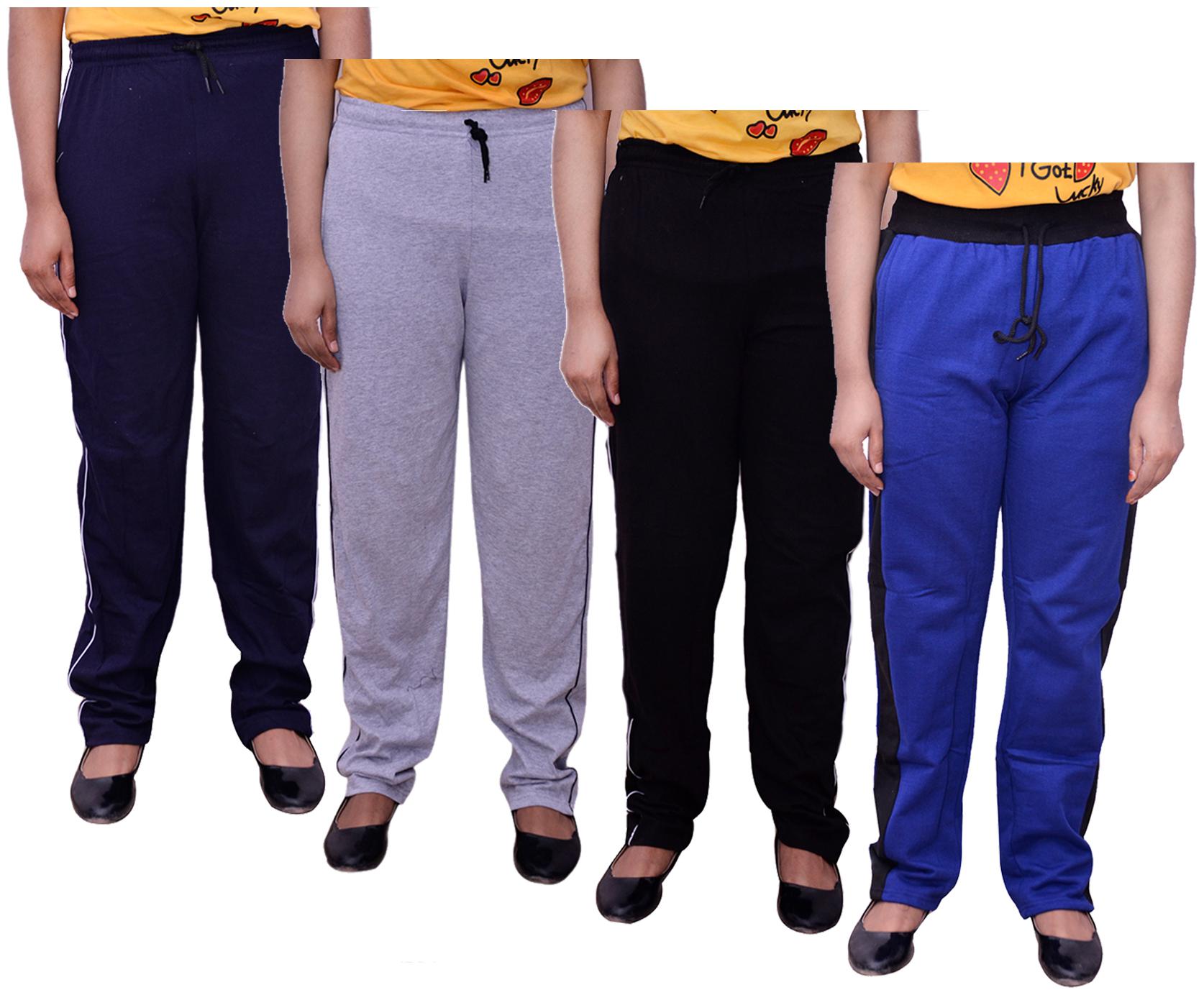 

Kavya Women Regular fit Cotton Solid Track pants - Multi
