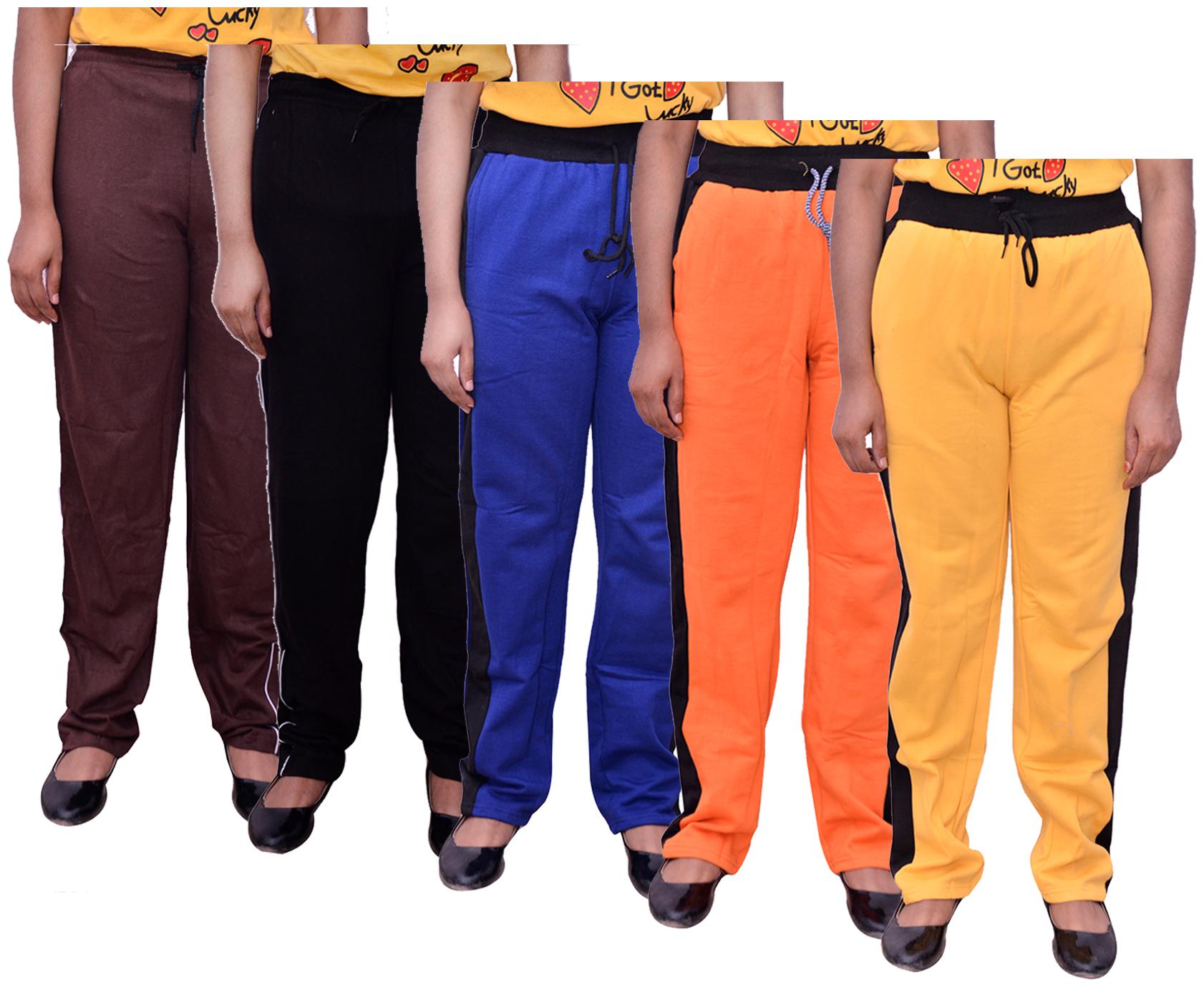 

Kavya Women Regular fit Cotton Solid Track pants - Multi