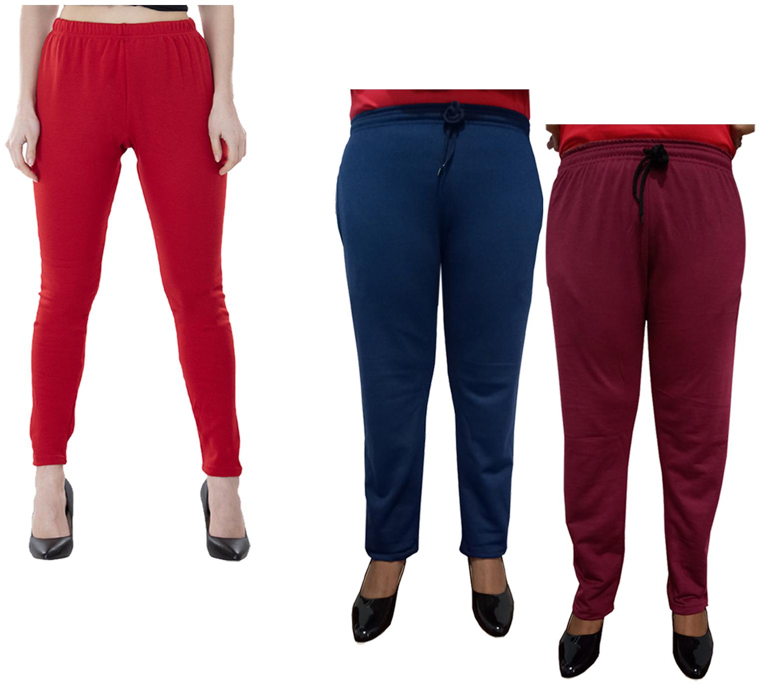 

Kavya Women Regular fit Fleece Solid Track pants - Multi