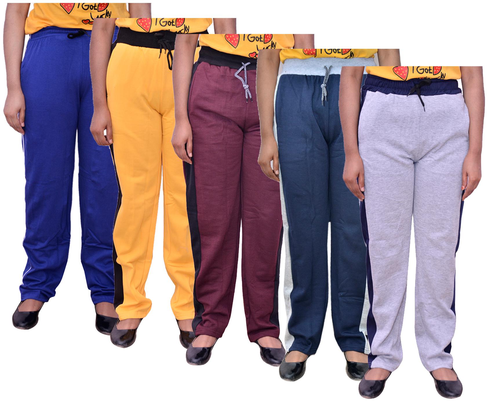 

Kavya Women Regular fit Cotton Solid Track pants - Multi
