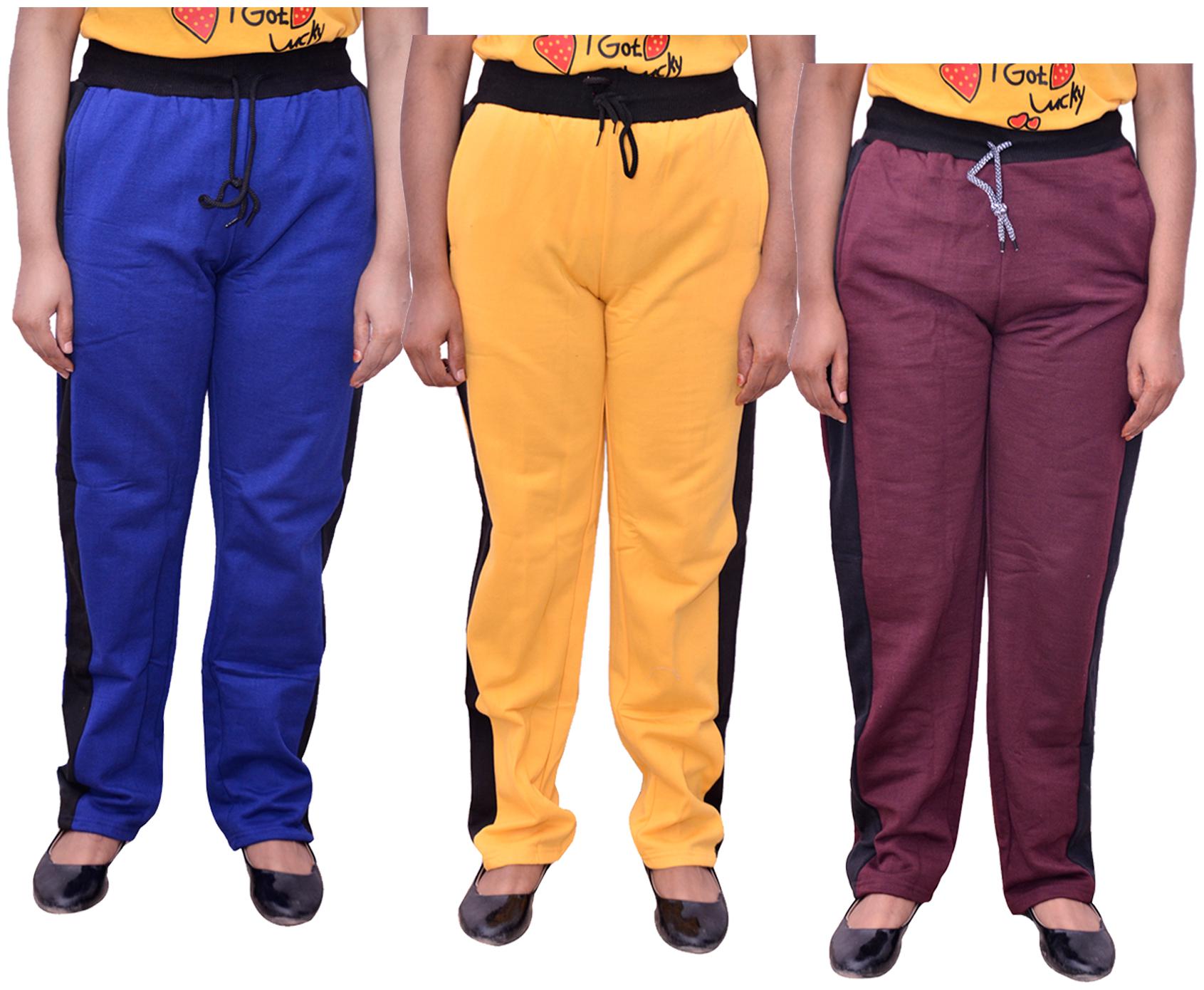 

Kavya Women Regular fit Cotton Solid Track pants - Multi