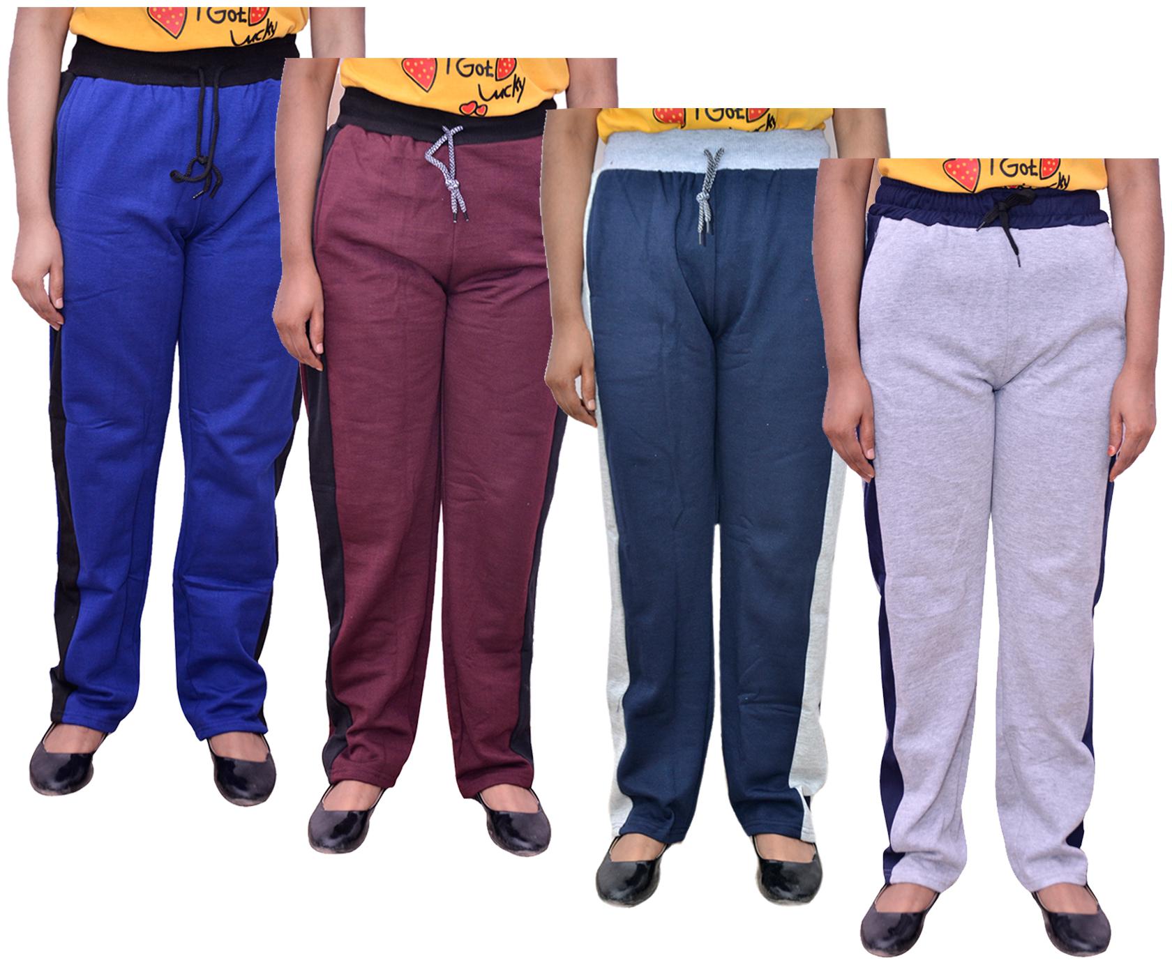 

Kavya Women Regular fit Cotton Solid Track pants - Multi