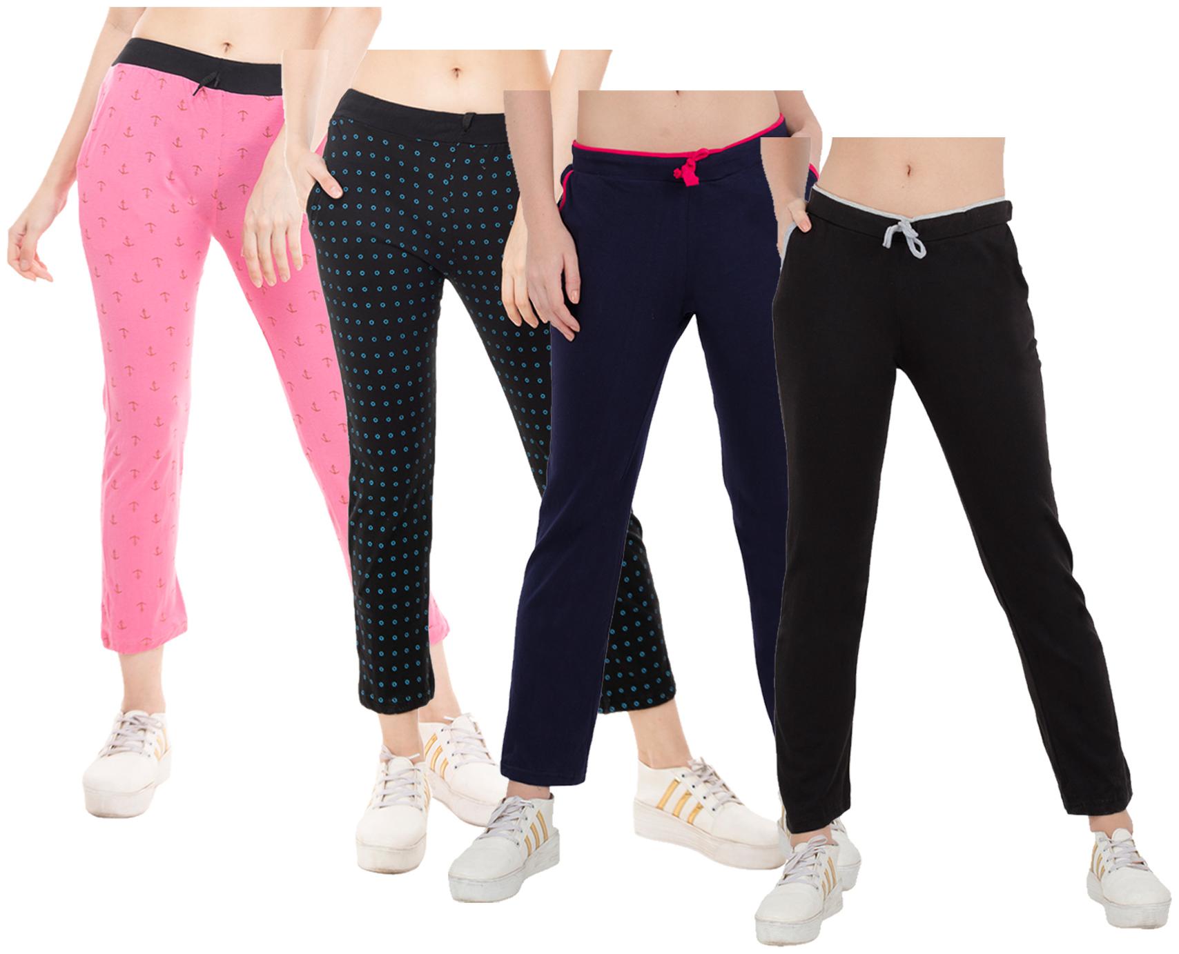 

Kavya Women Regular fit Cotton Solid Track pants - Multi