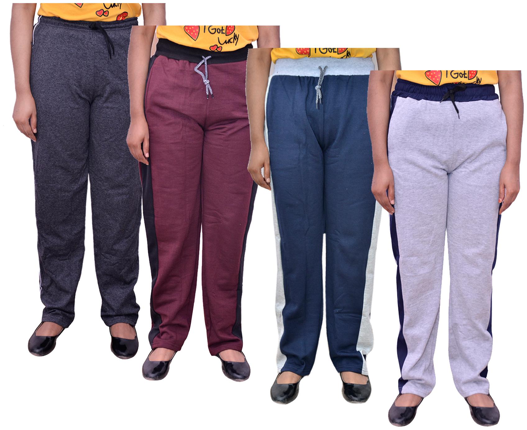 

Kavya Women Regular fit Cotton Solid Track pants - Multi