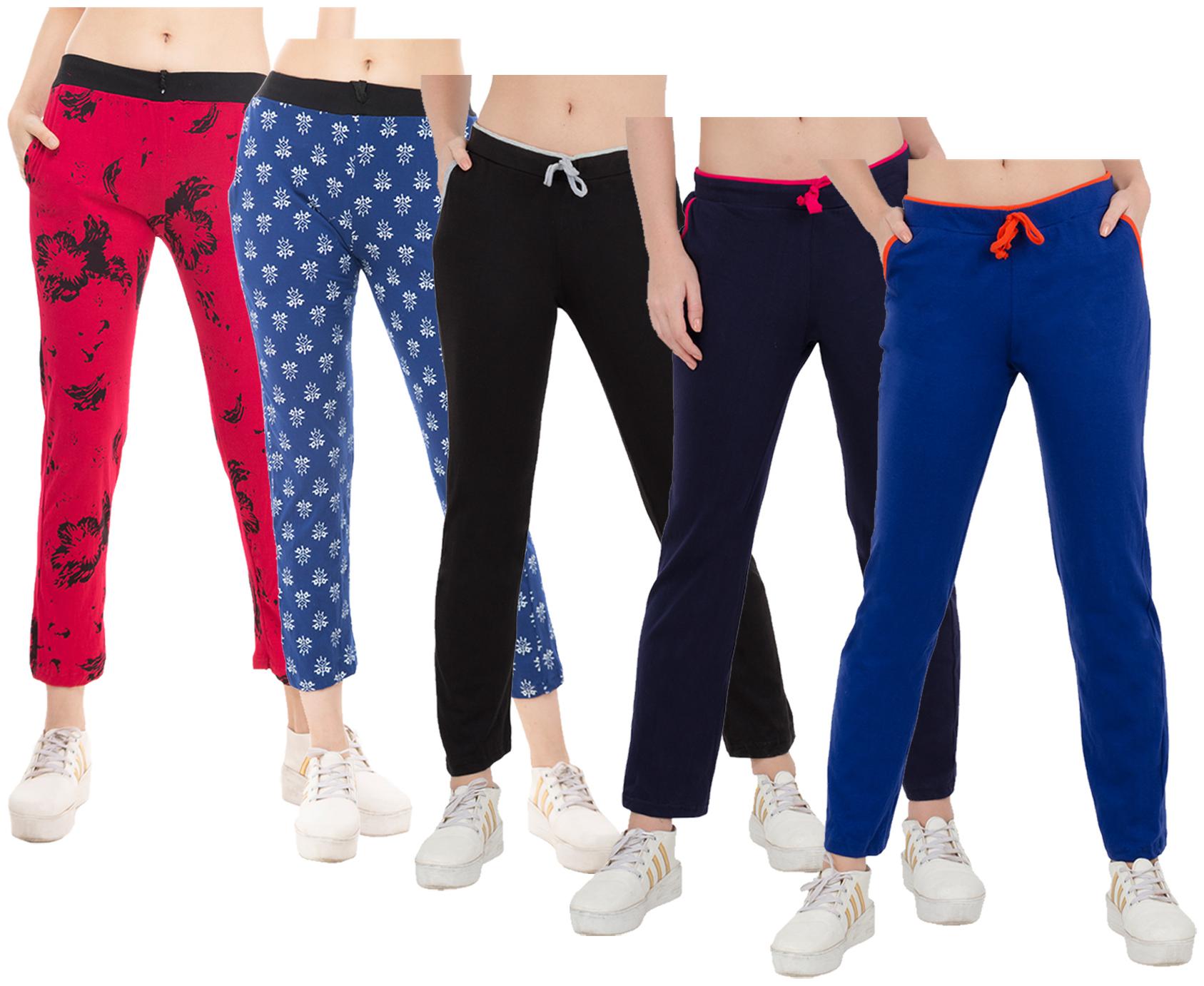 

Kavya Women Regular fit Cotton Solid Track pants - Multi