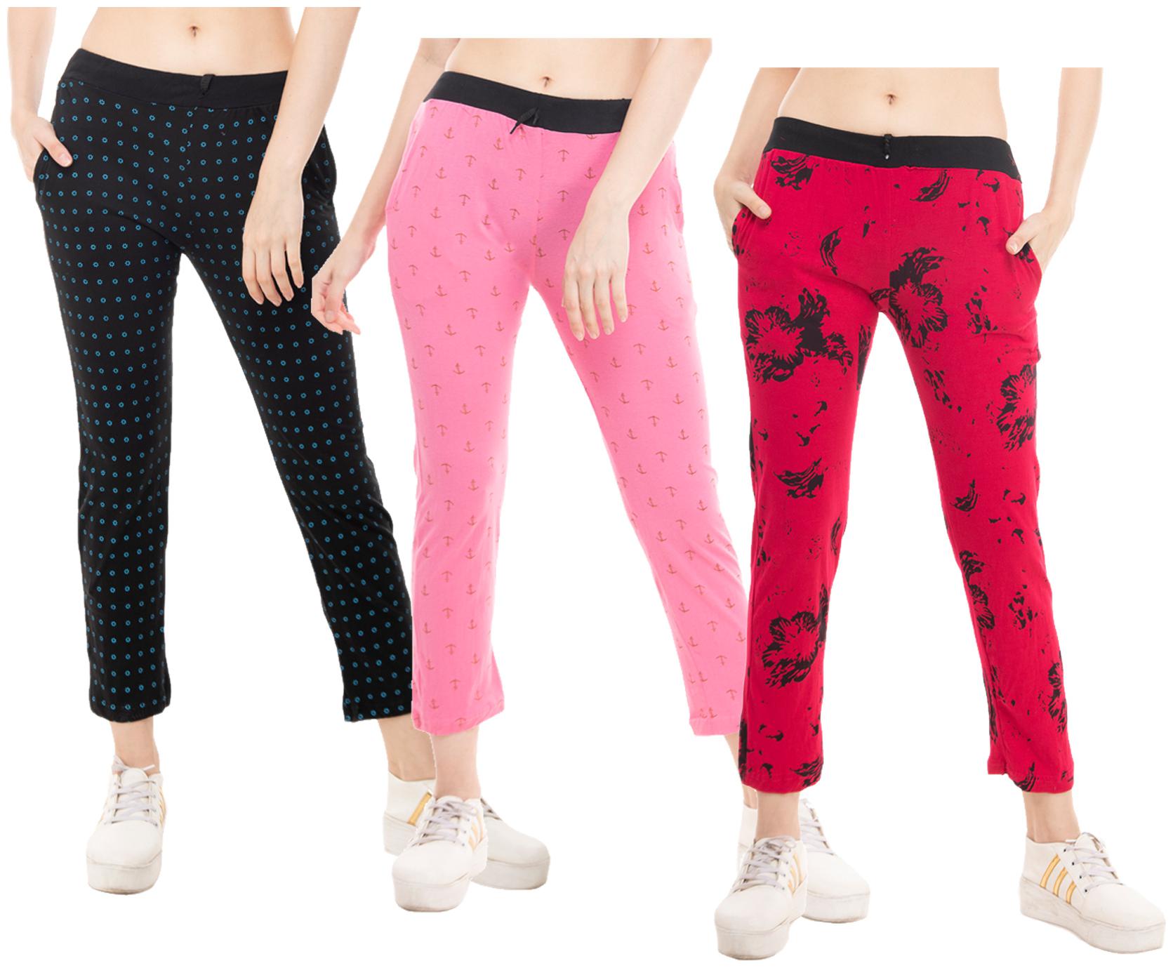 

Kavya Women Regular fit Cotton Printed Track pants - Multi