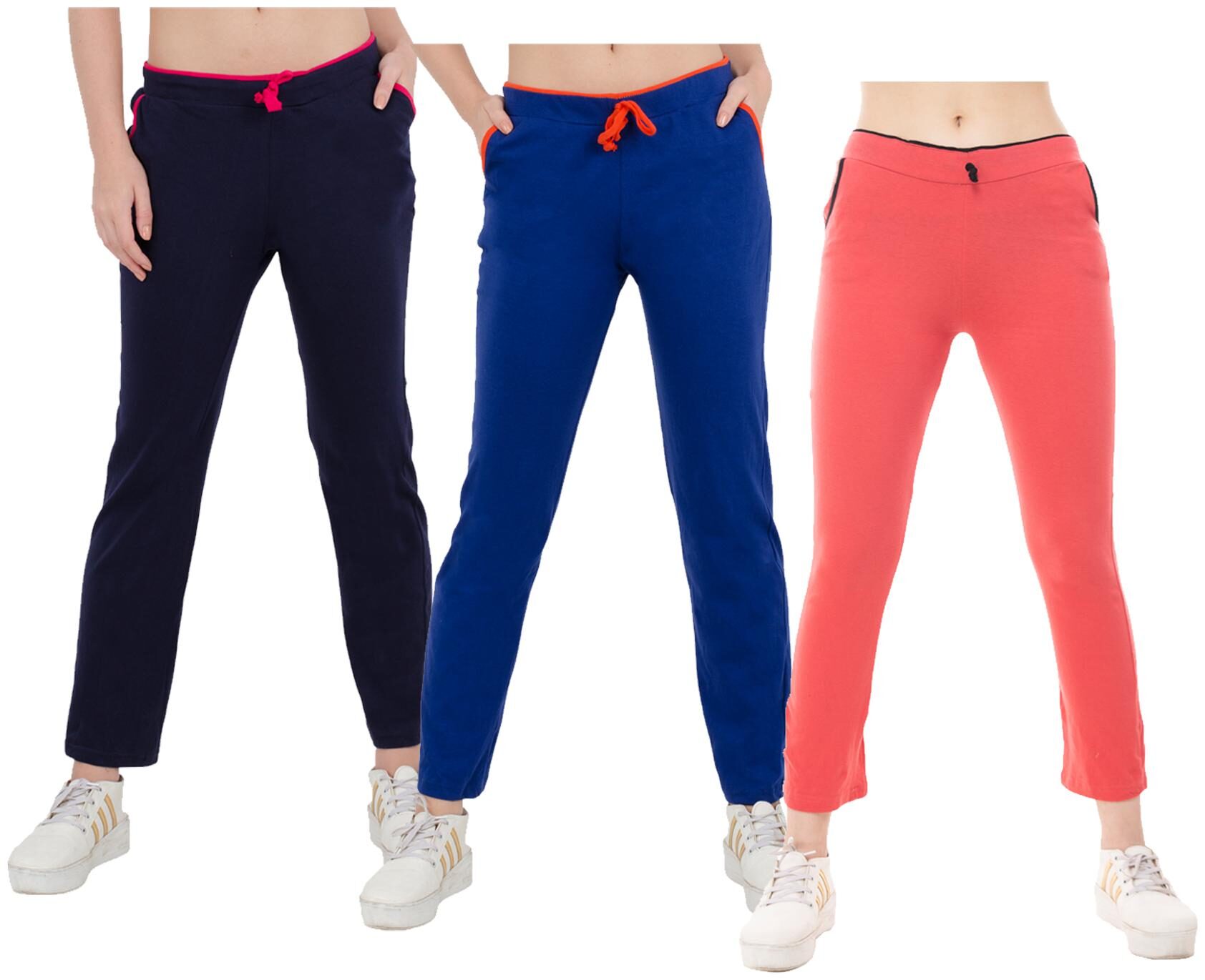 

Kavya Women Regular fit Cotton Solid Track pants - Multi