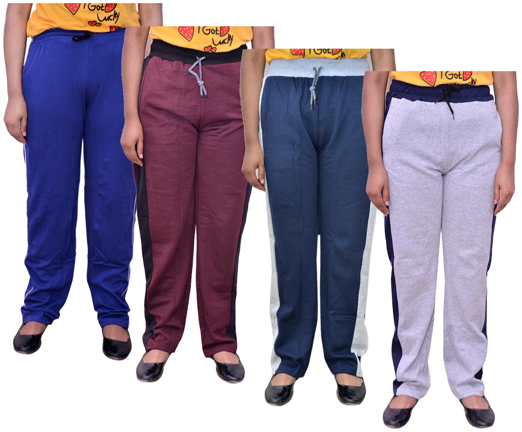 

Kavya Women Regular fit Cotton Solid Track pants - Multi
