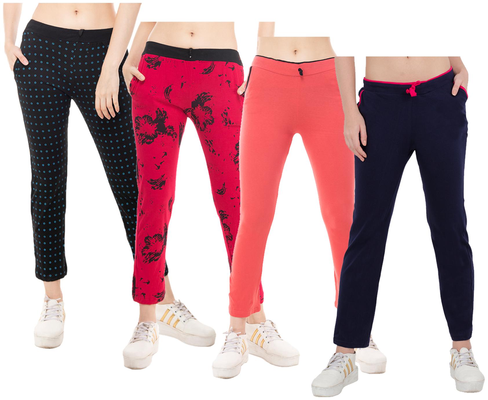 

Kavya Women Regular fit Cotton Solid Track pants - Multi