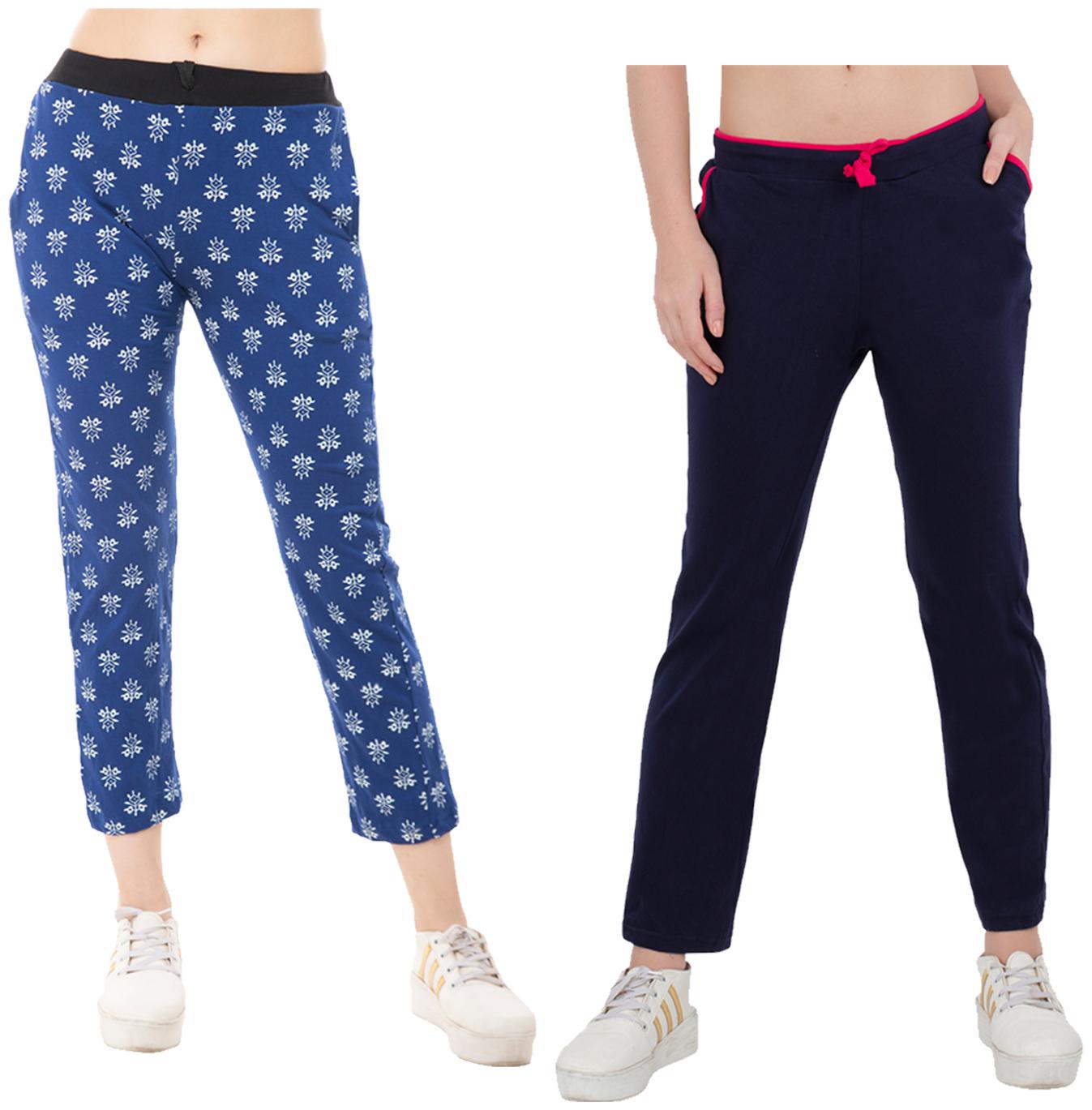 

Kavya Women Regular fit Cotton Solid Track pants - Blue
