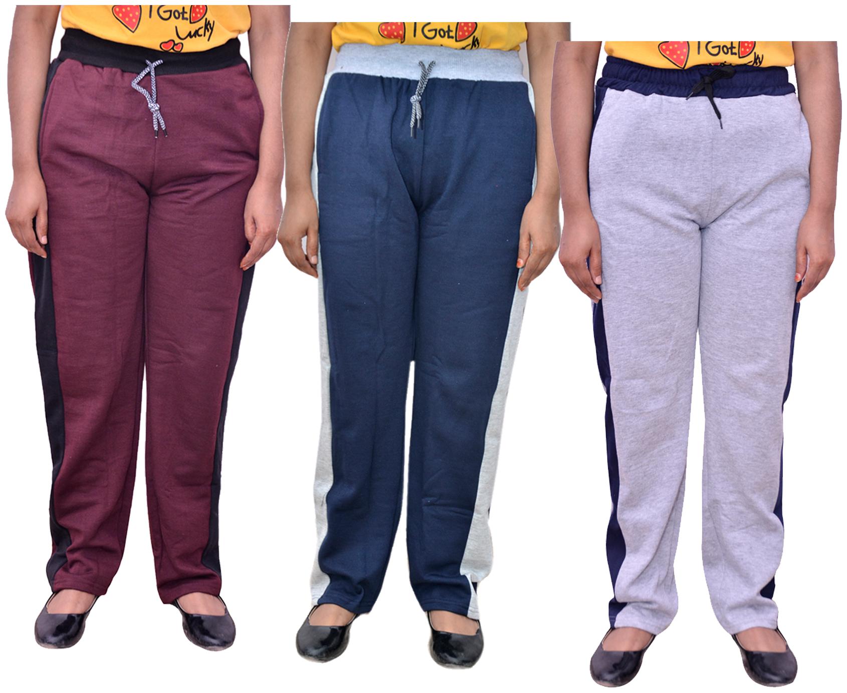 

Kavya Women Regular fit Cotton Solid Track pants - Multi