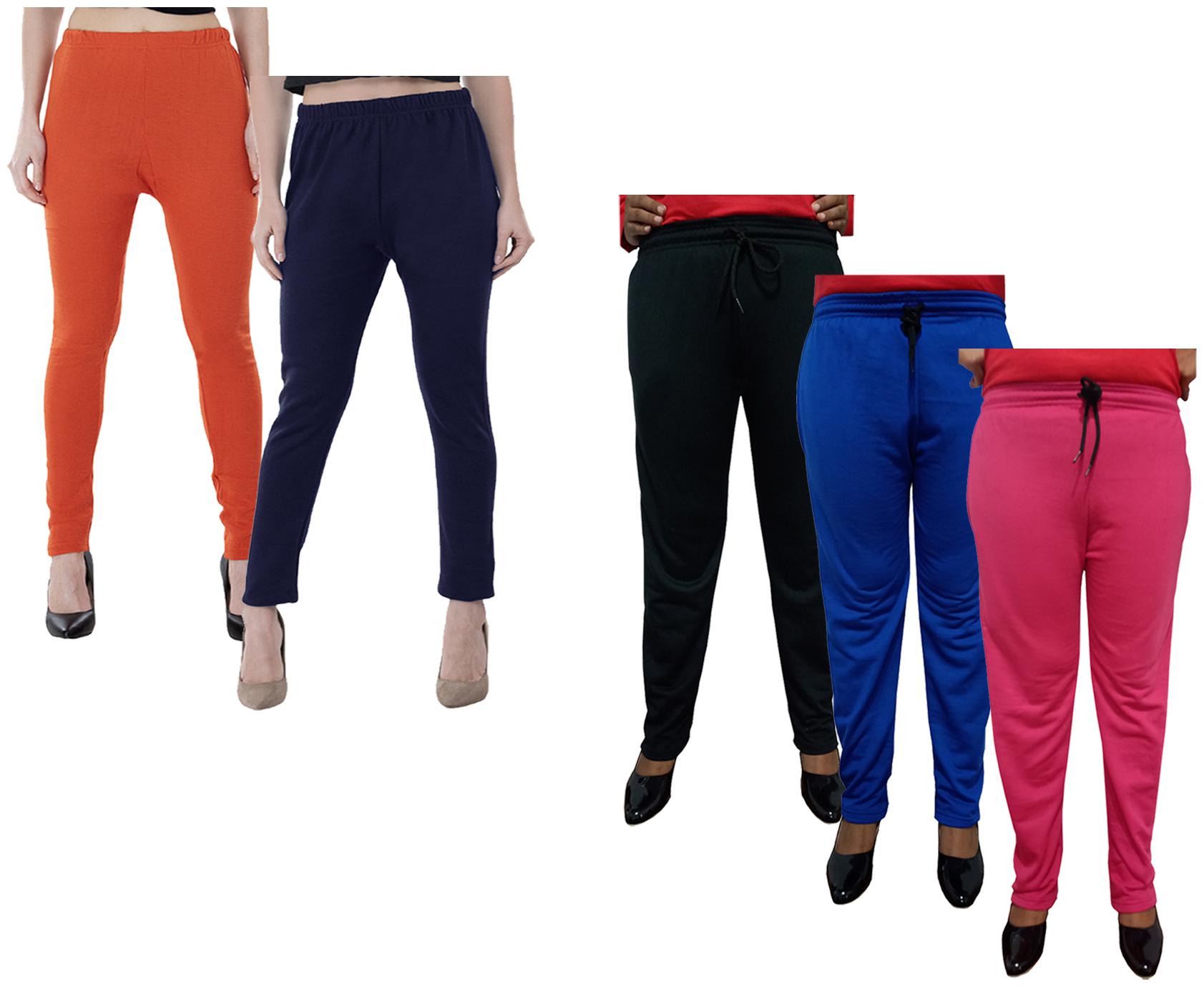 

Kavya Women Regular fit Fleece Solid Track pants - Multi