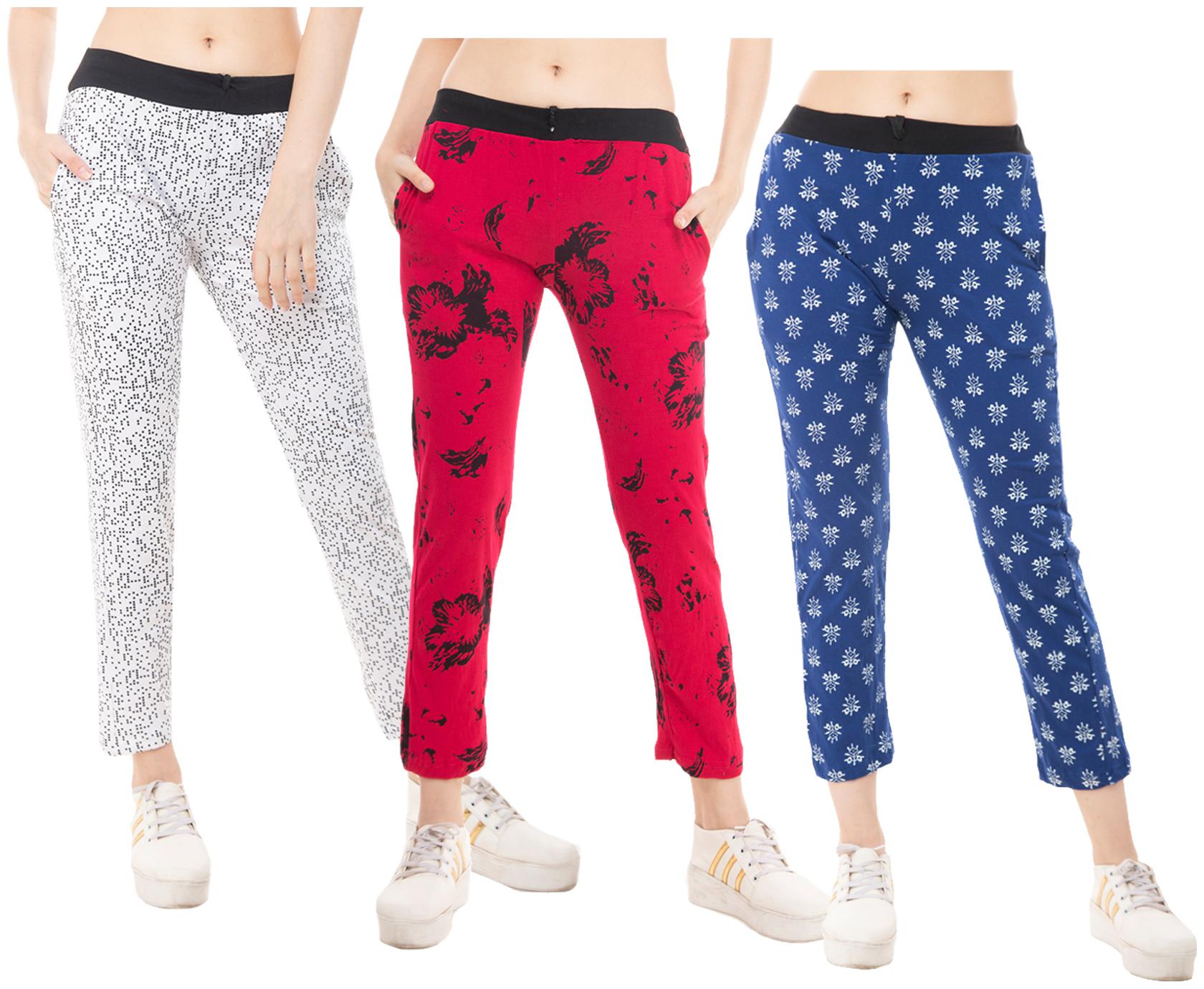 

Kavya Women Regular fit Cotton Printed Track pants - Multi