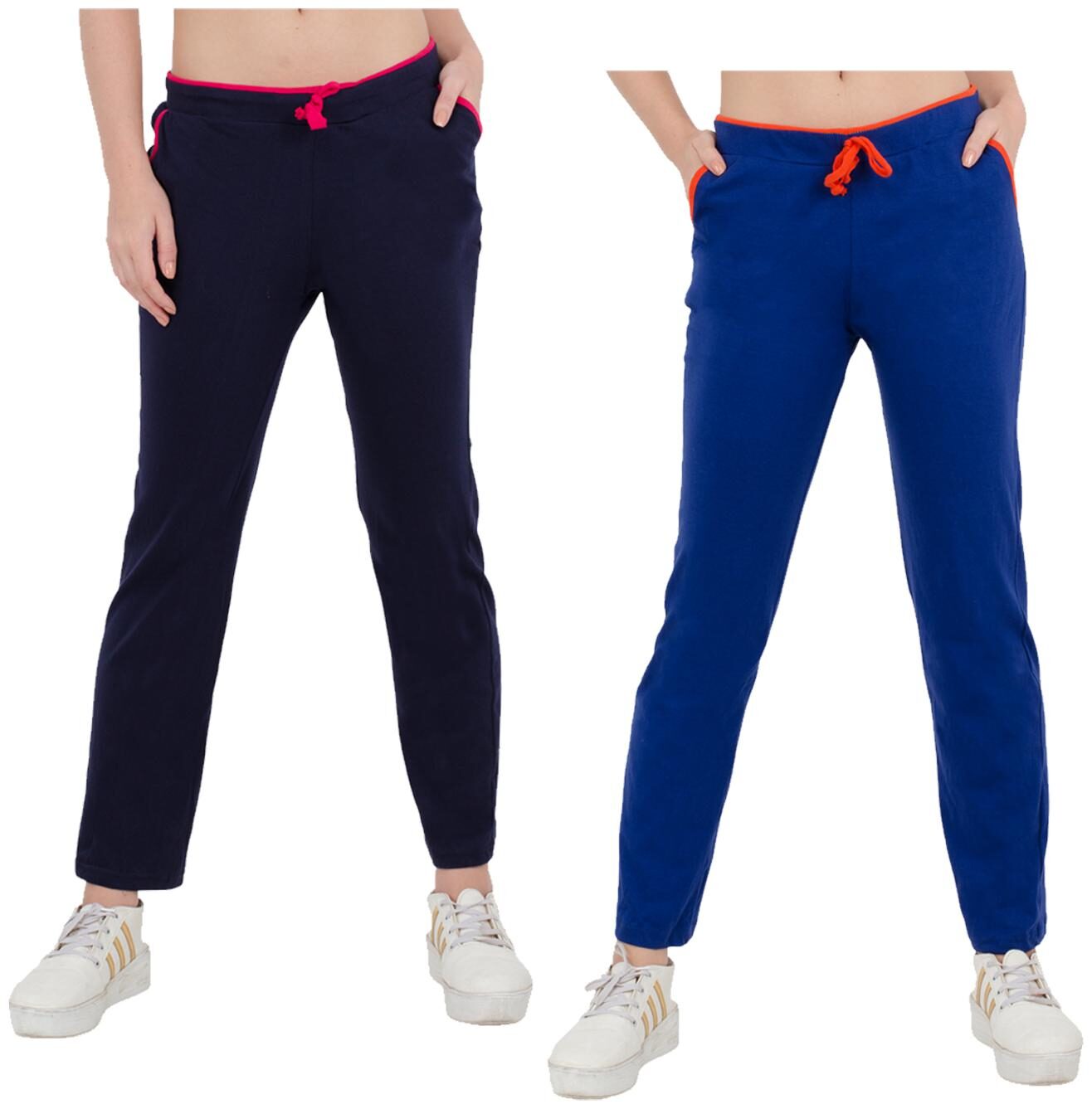 

Kavya Women Regular fit Cotton Solid Track pants - Blue