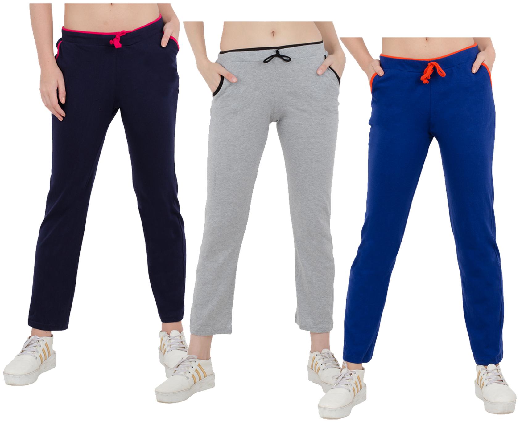 

Kavya Women Regular fit Cotton Solid Track pants - Multi