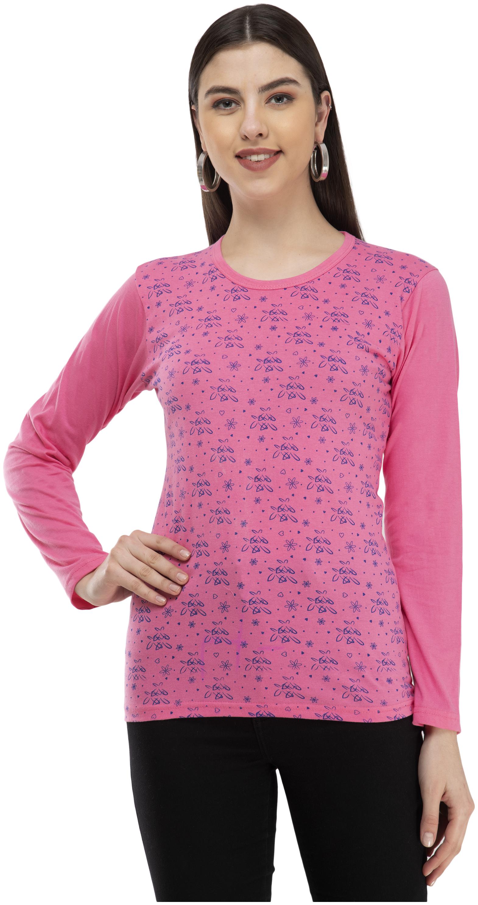

Kavya Women Pink Regular fit Round neck Cotton T shirt