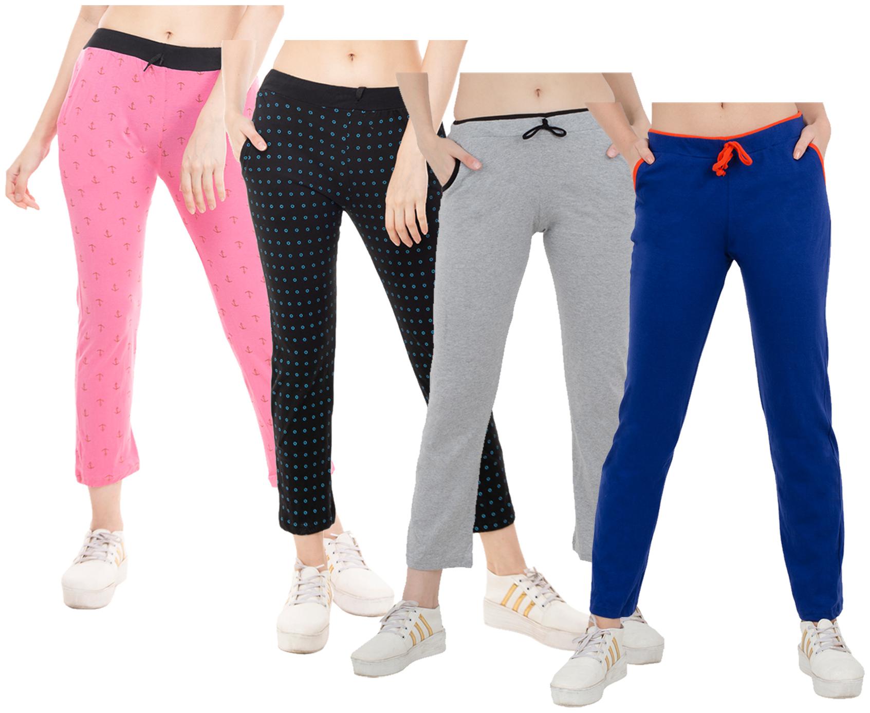 

Kavya Women Regular fit Cotton Solid Track pants - Multi