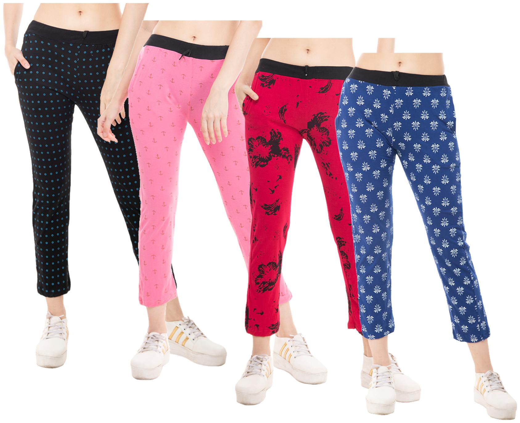 

Kavya Women Regular fit Cotton Printed Track pants - Multi