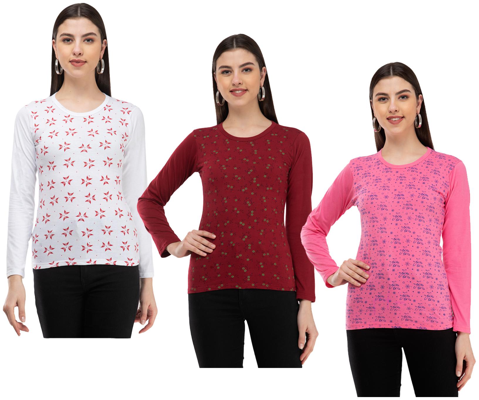 

Kavya Women Multi Regular fit Round neck Cotton T shirt