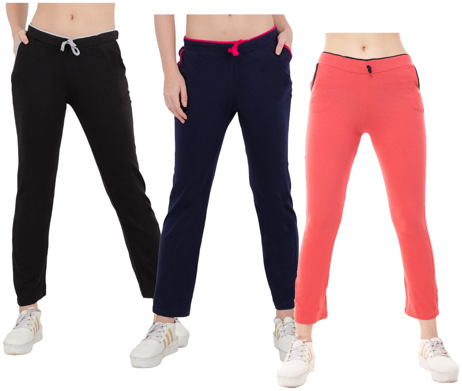 

Kavya Women Regular fit Cotton Solid Track pants - Multi