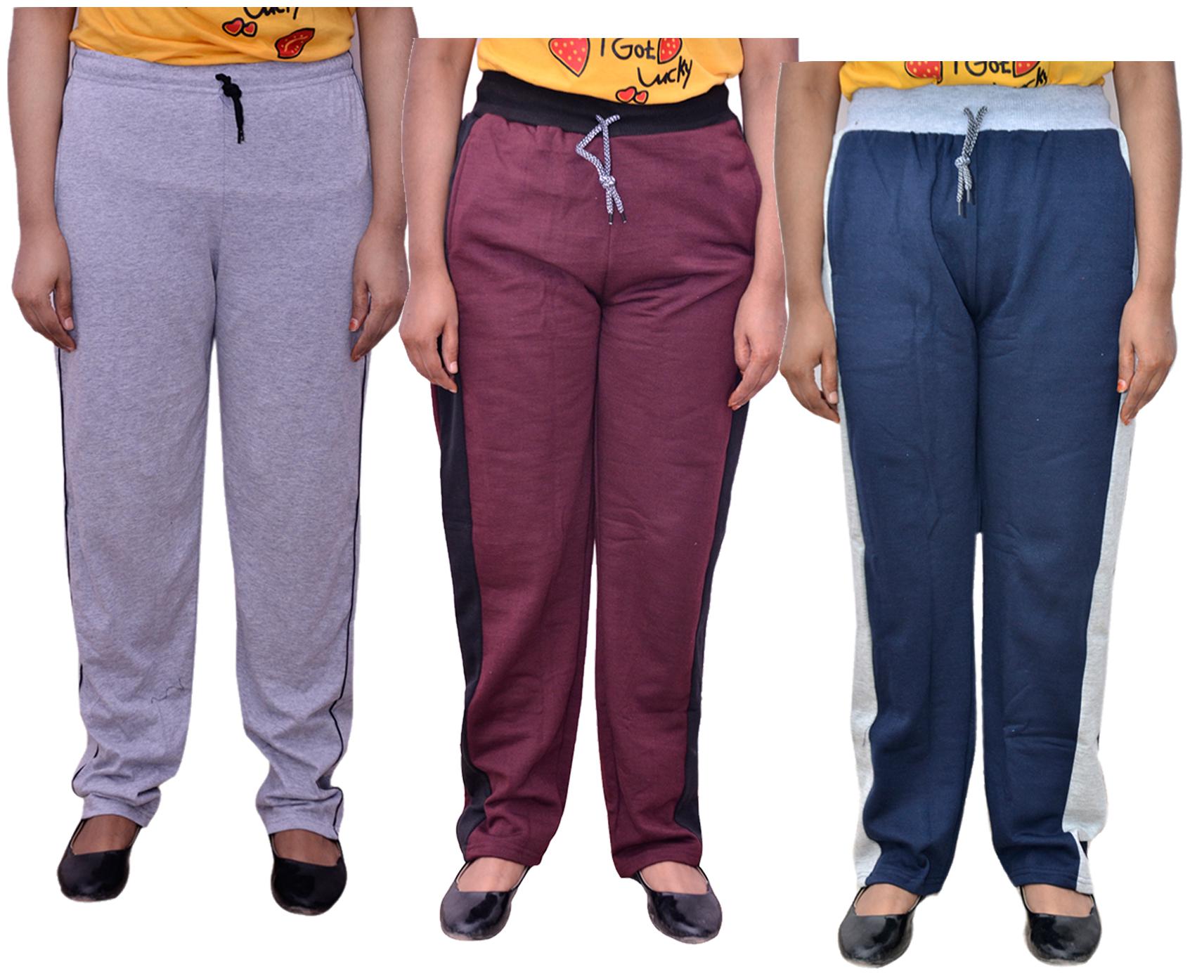 

Kavya Women Regular fit Cotton Solid Track pants - Multi