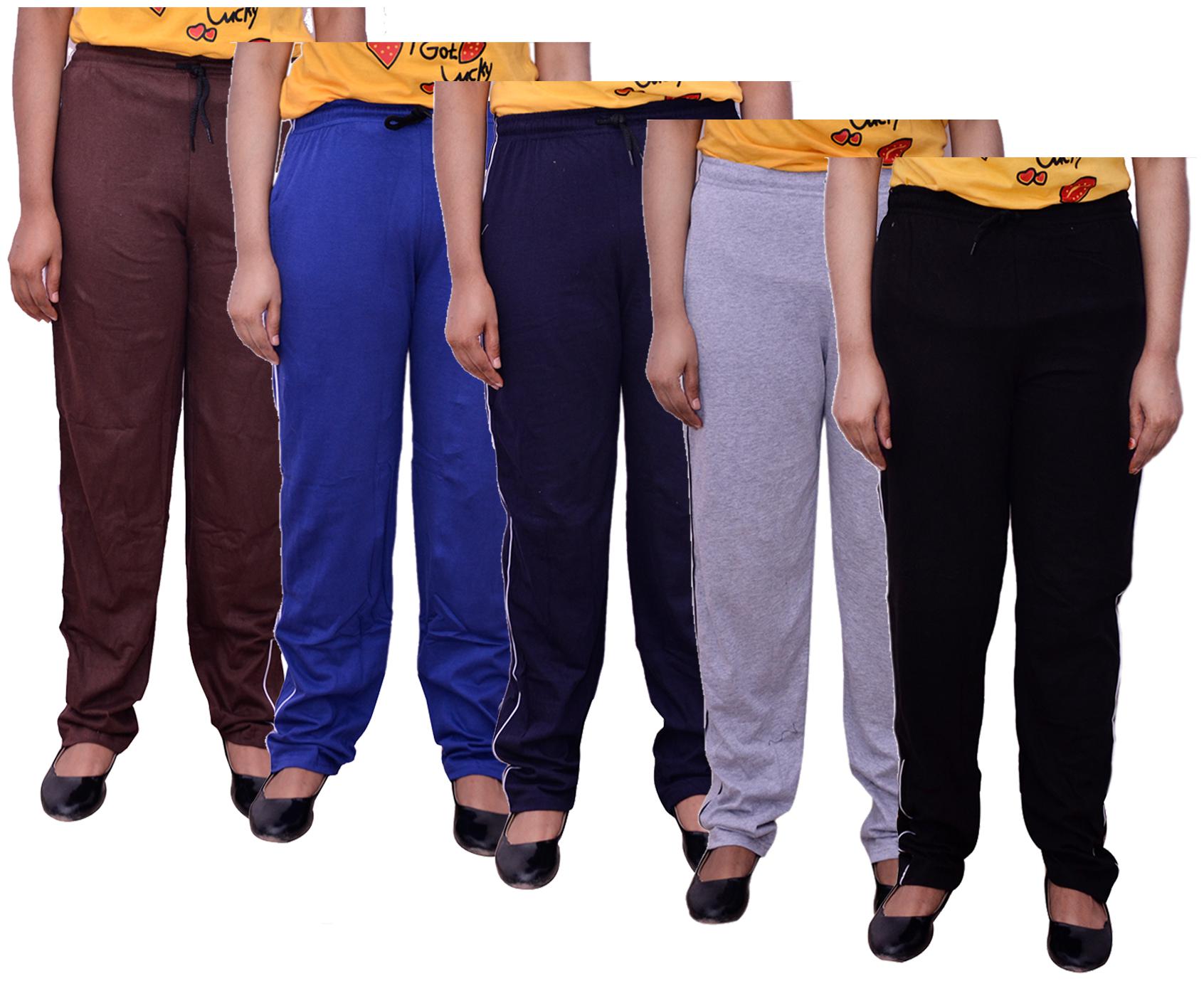 

Kavya Women Regular fit Cotton Solid Track pants - Multi