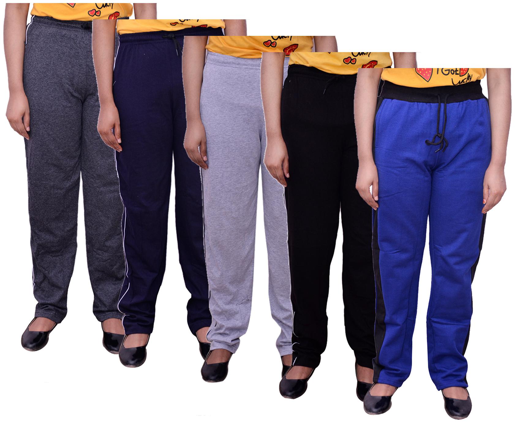 

Kavya Women Regular fit Cotton Solid Track pants - Multi