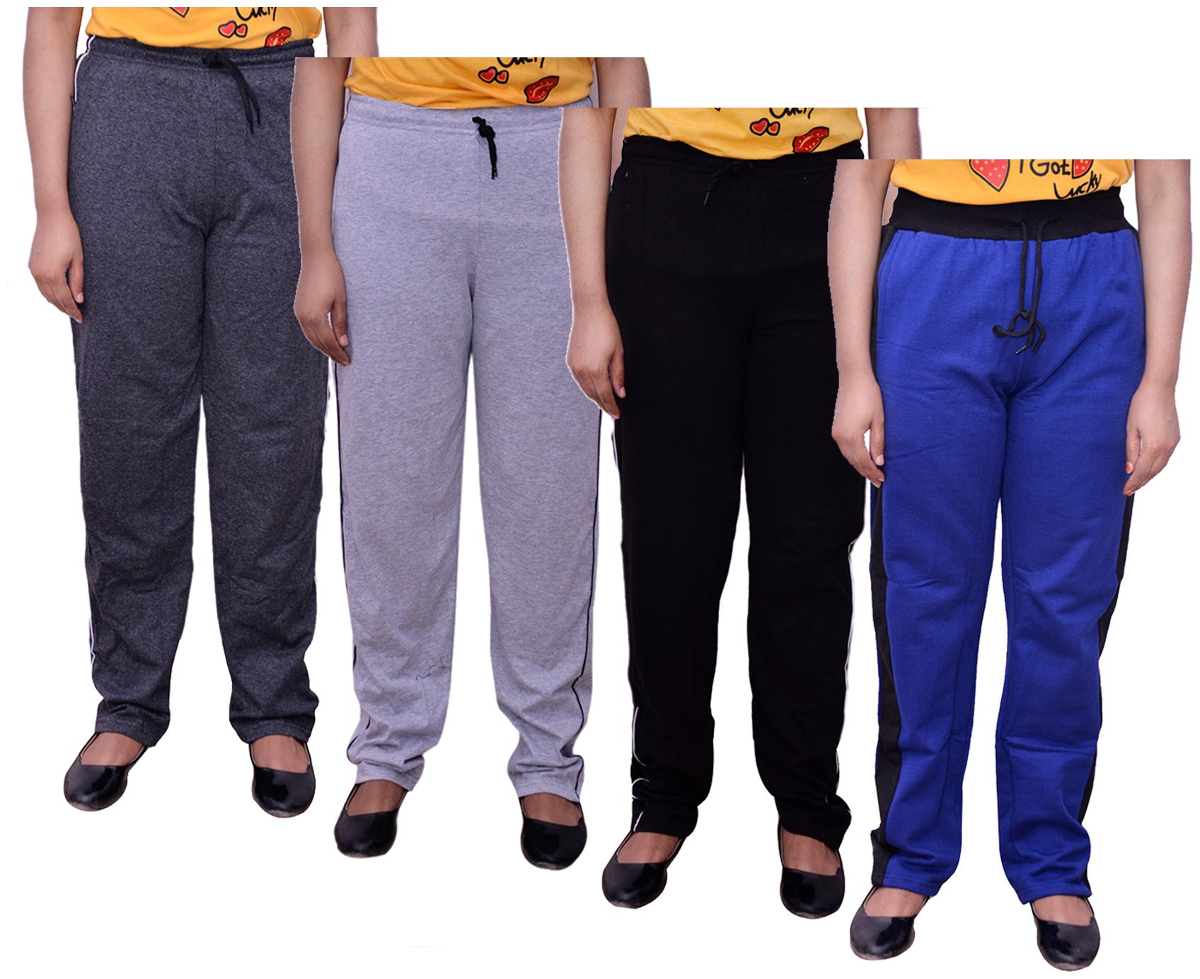 

Kavya Women Regular fit Cotton Solid Track pants - Multi