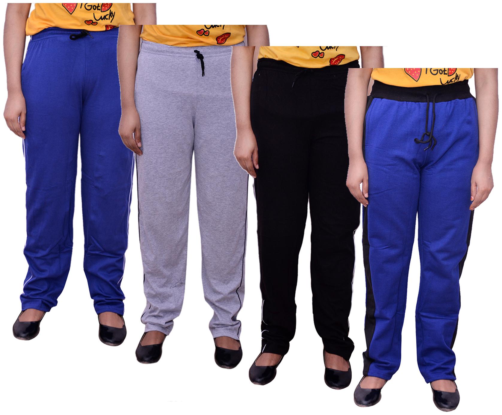 

Kavya Women Regular fit Cotton Solid Track pants - Multi