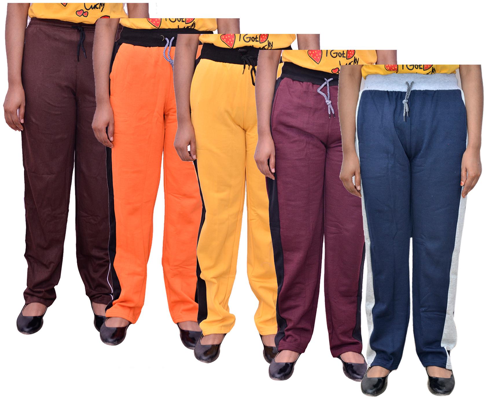 

Kavya Women Regular fit Cotton Solid Track pants - Multi