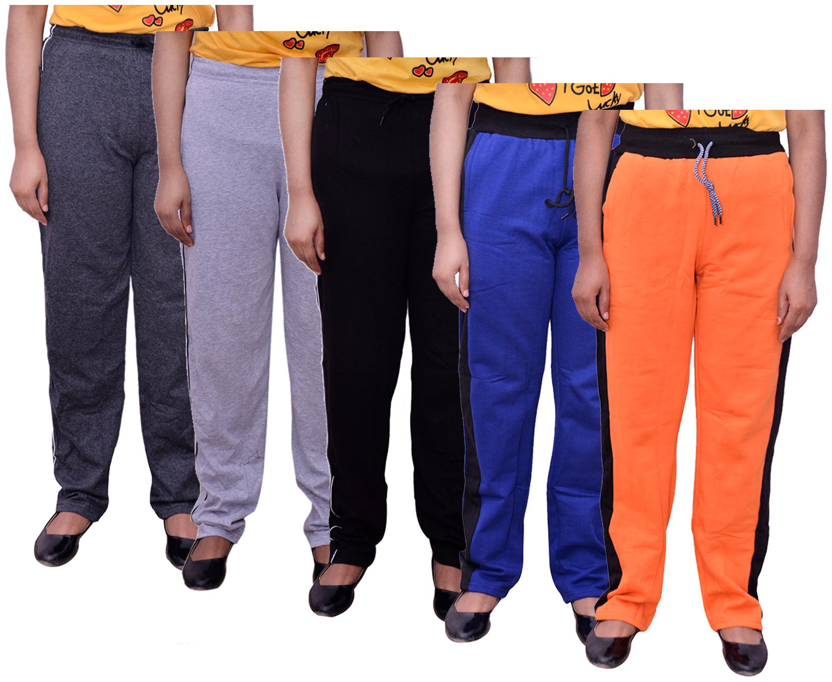

Kavya Women Regular fit Cotton Solid Track pants - Multi