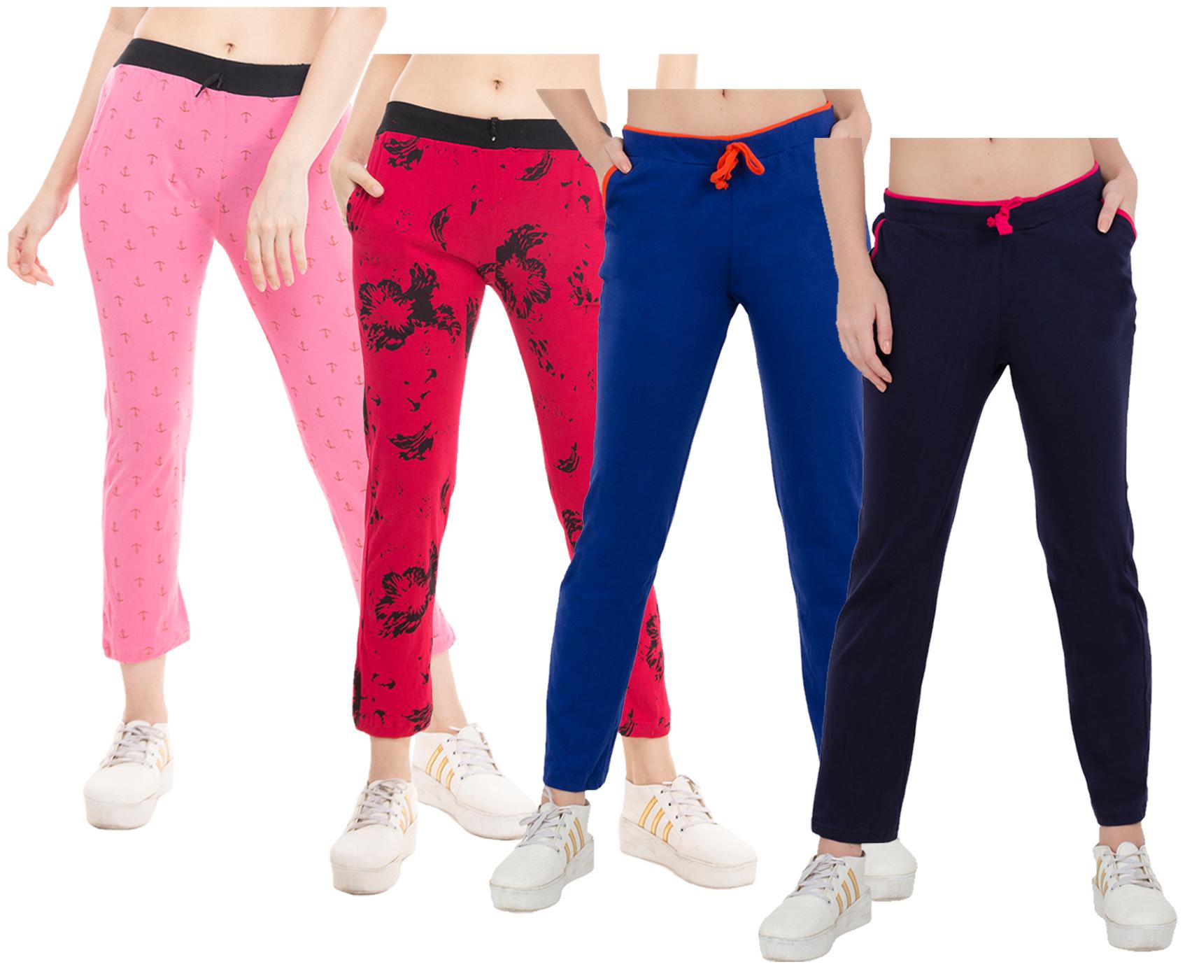 

Kavya Women Regular fit Cotton Solid Track pants - Multi