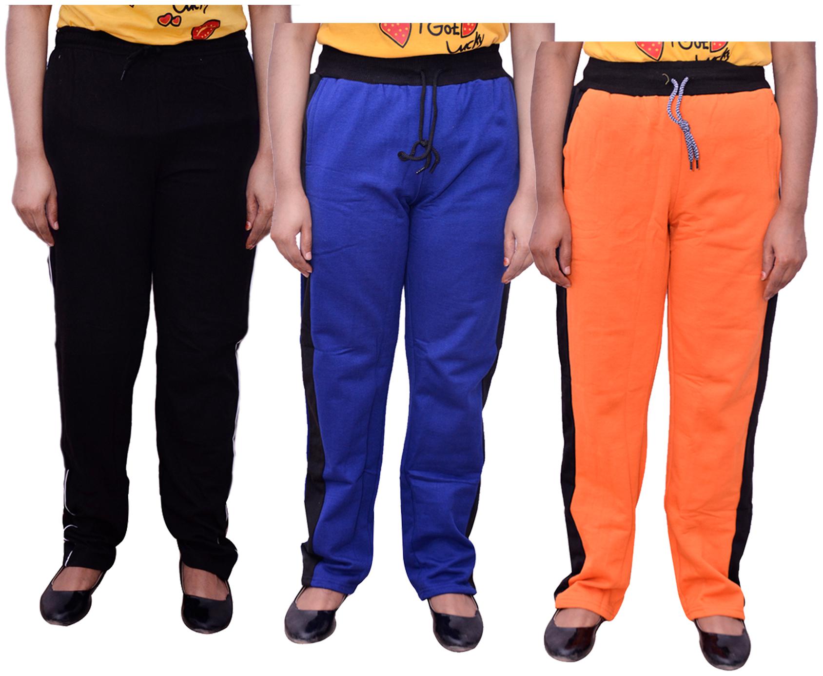 

Kavya Women Regular fit Cotton Solid Track pants - Multi