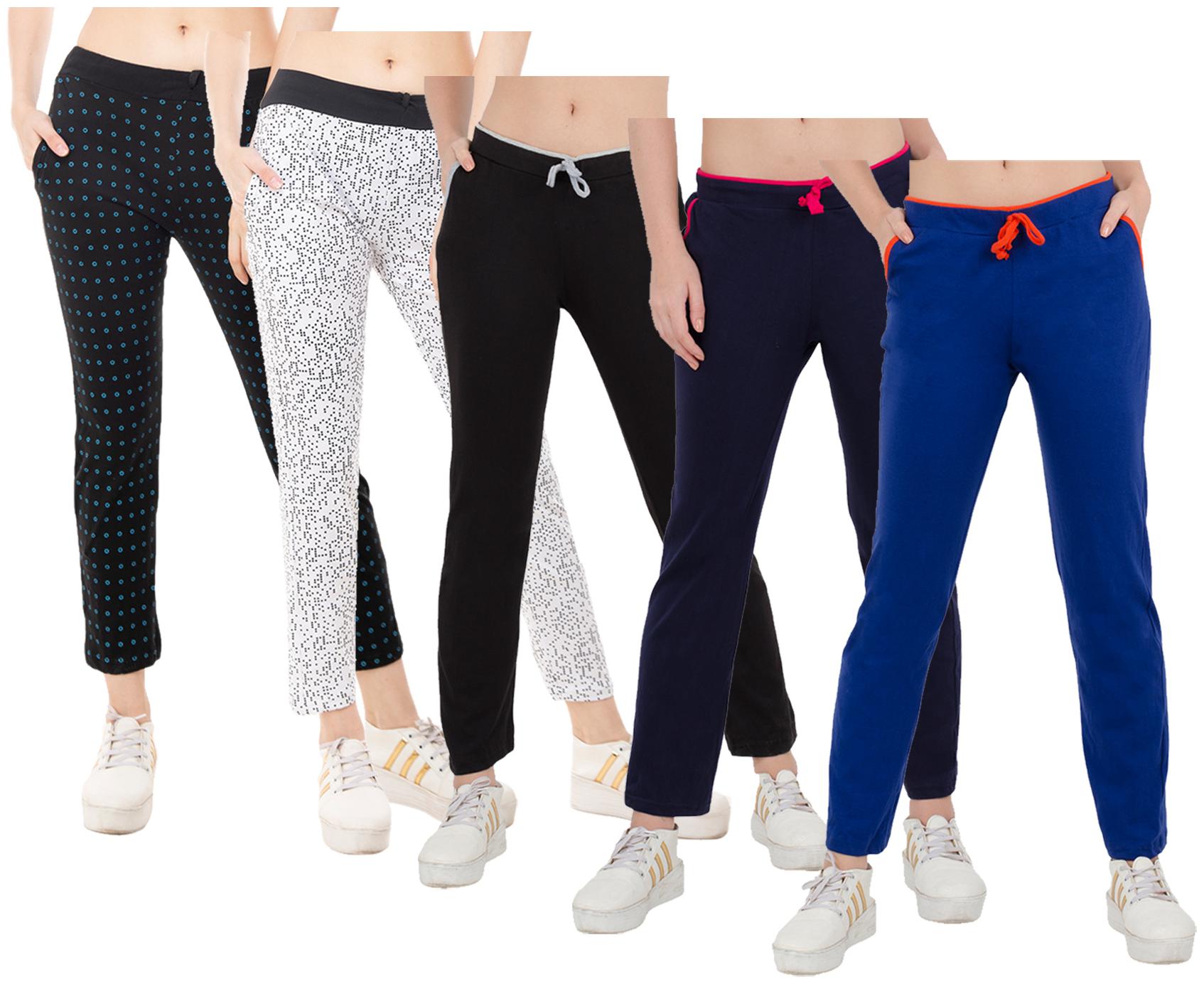 

Kavya Women Regular fit Cotton Solid Track pants - Multi