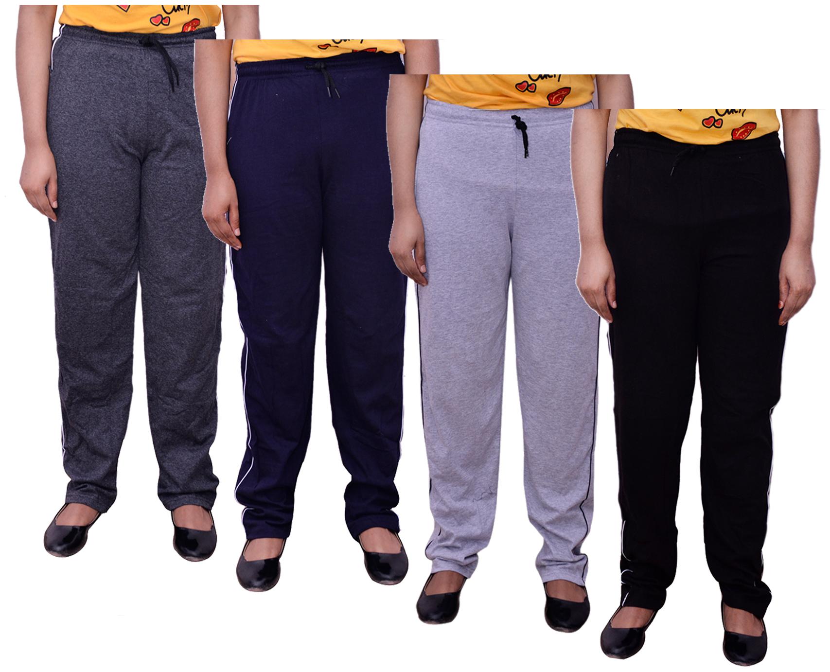 

Kavya Women Regular fit Cotton Solid Track pants - Multi