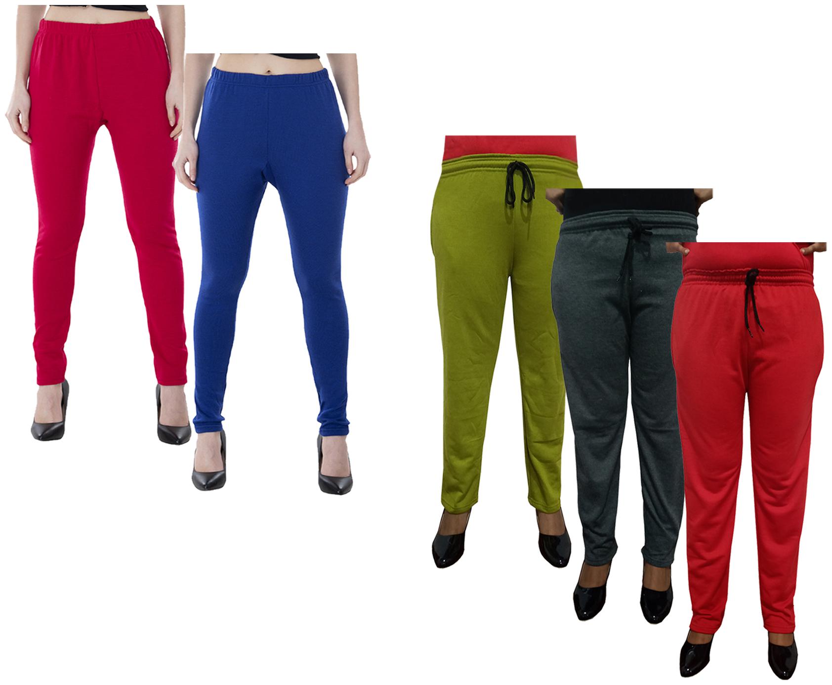 

Kavya Women Regular fit Fleece Solid Track pants - Multi