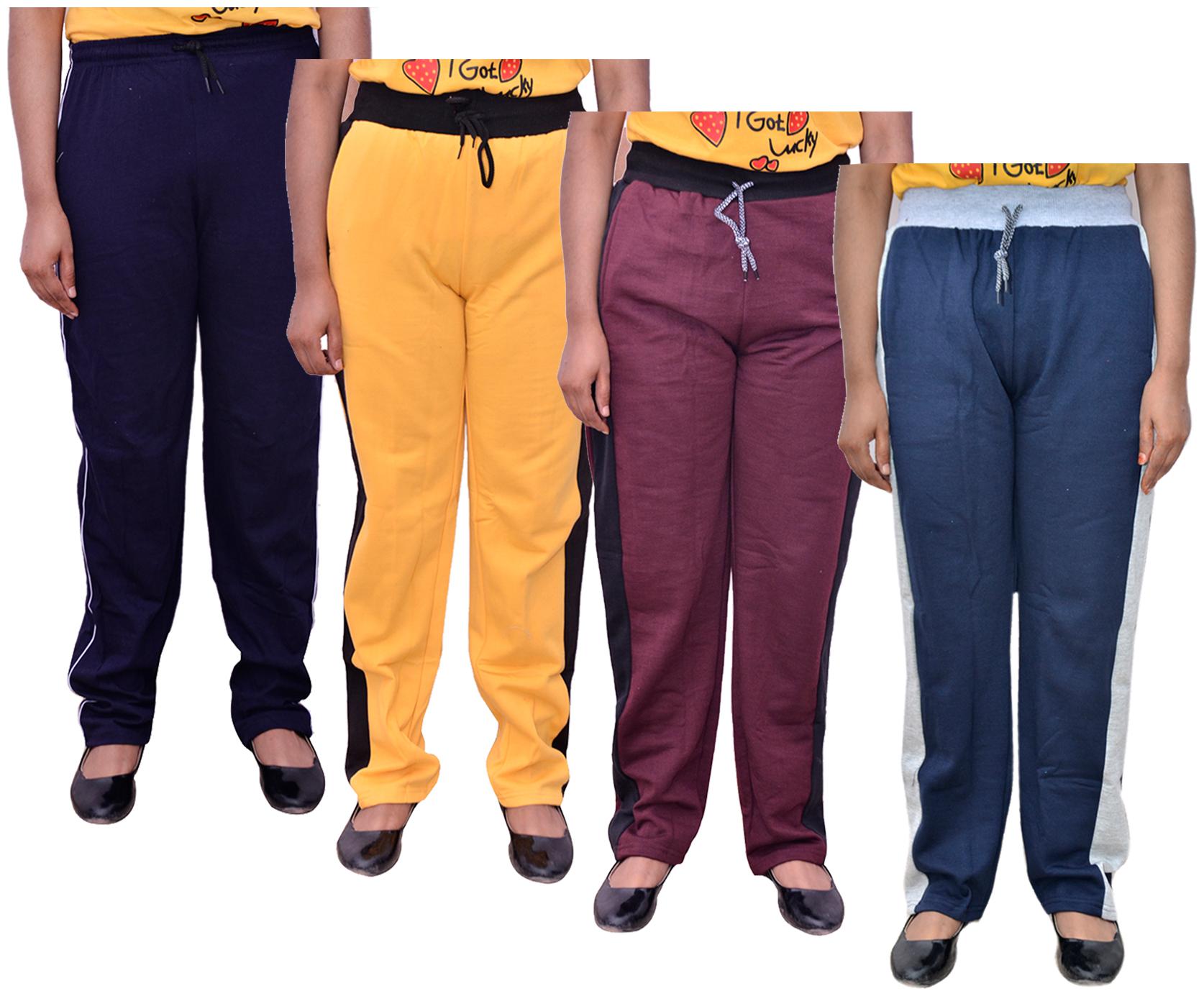 

Kavya Women Regular fit Cotton Solid Track pants - Multi