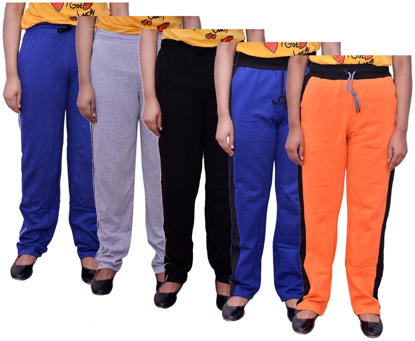 

Kavya Women Regular fit Cotton Solid Track pants - Multi