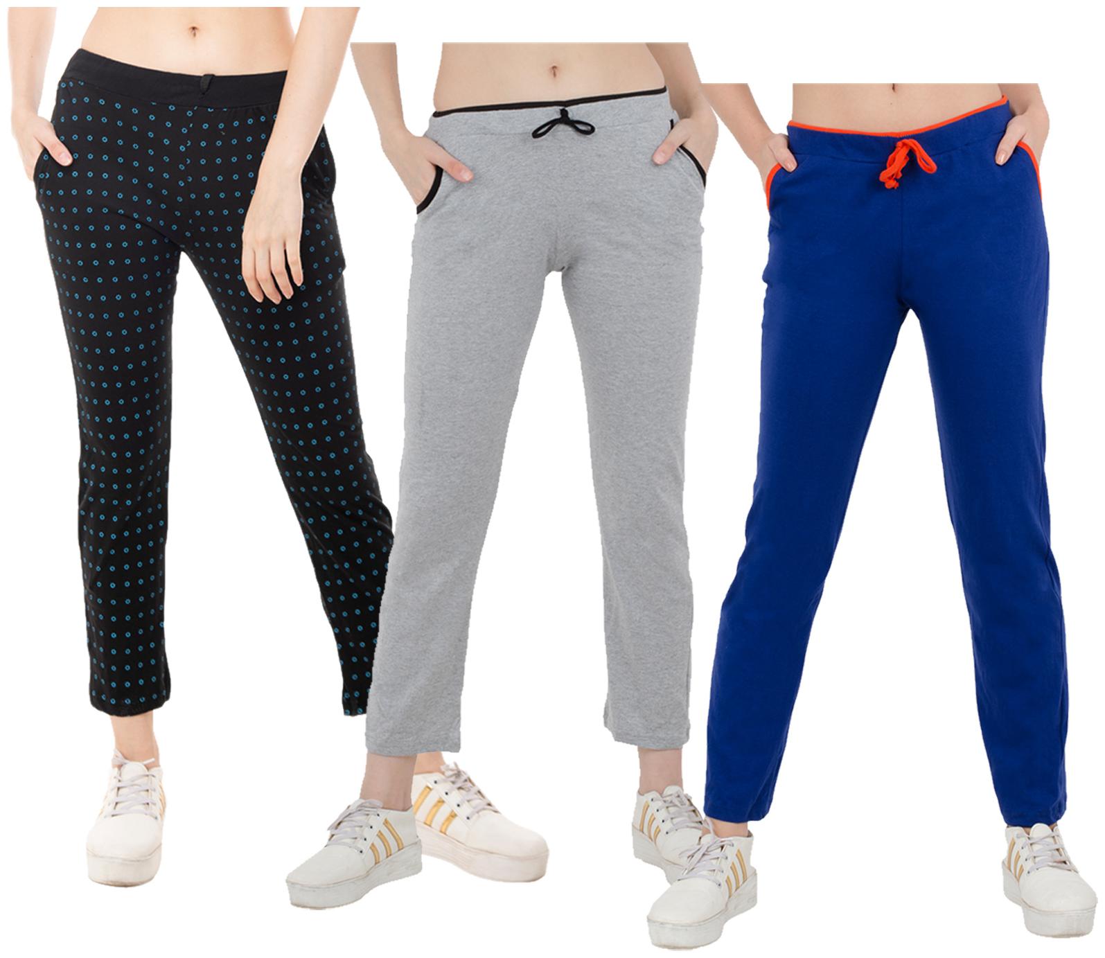 

Kavya Women Regular fit Cotton Solid Track pants - Multi