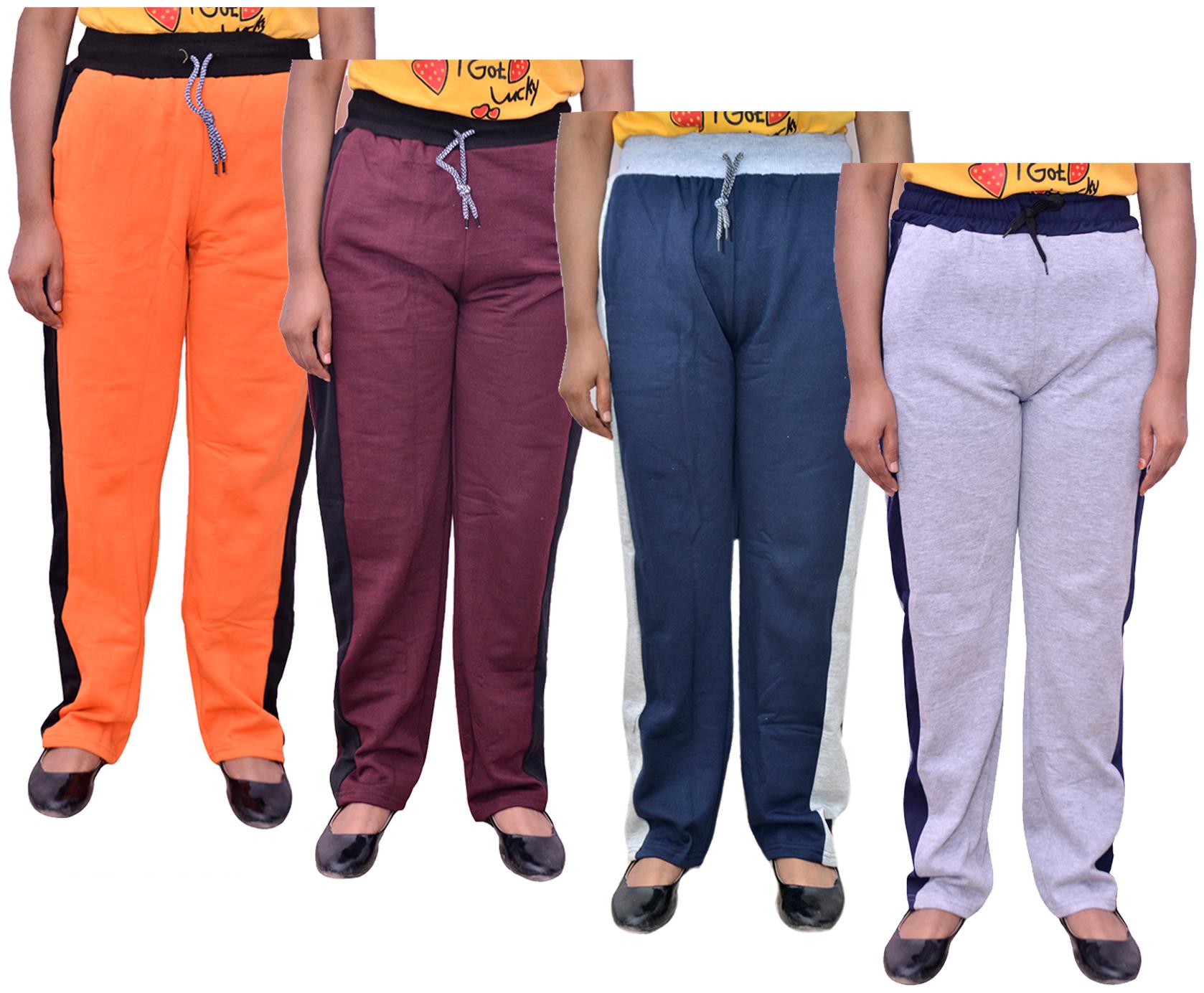 

Kavya Women Regular fit Cotton Solid Track pants - Multi